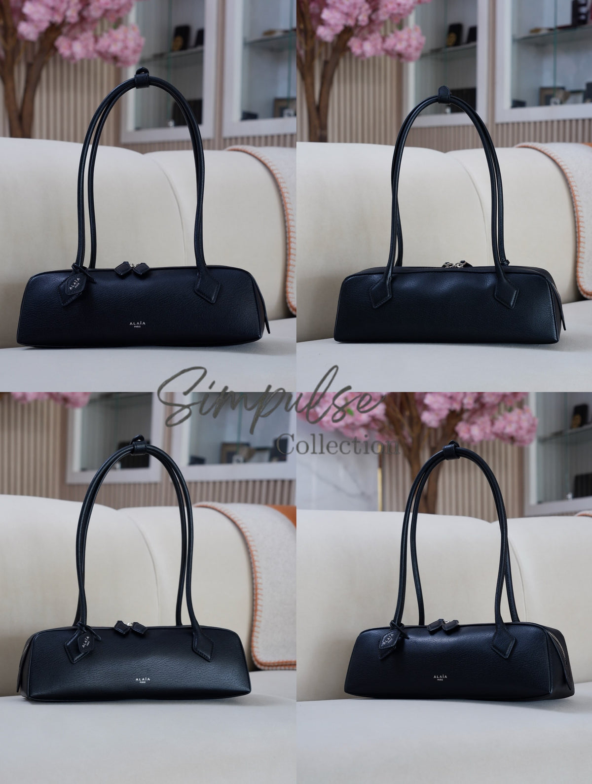 ALAIA LE TECKEL MEDIUM BAG IN GOATSKIN IN BLACK