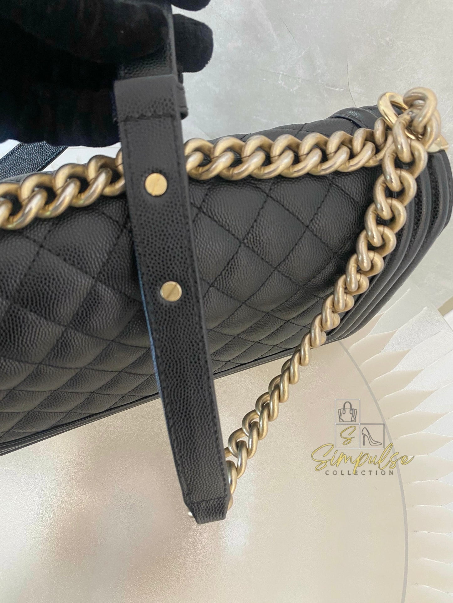 Chanel Leboy Old Medium Caviar Black GHW