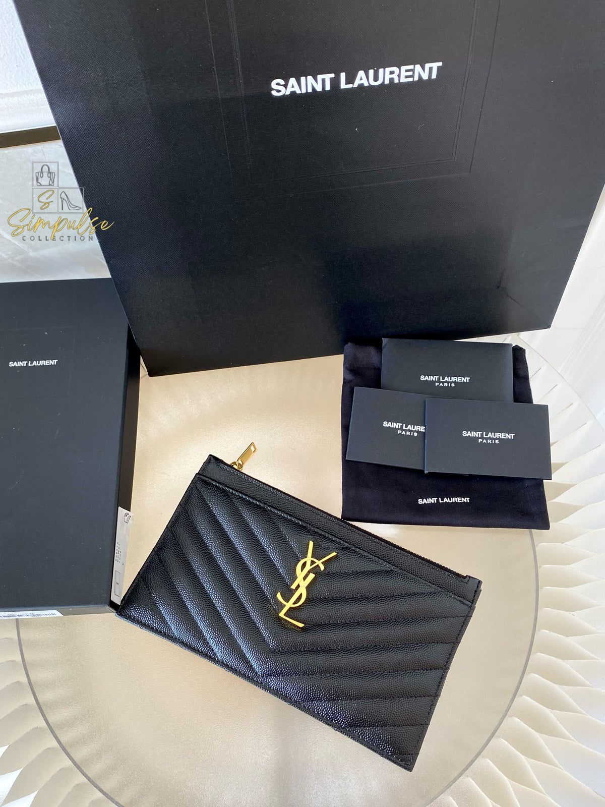 Yves Saint Laurent Cassandre Matelasse Monogram Bill Pouch