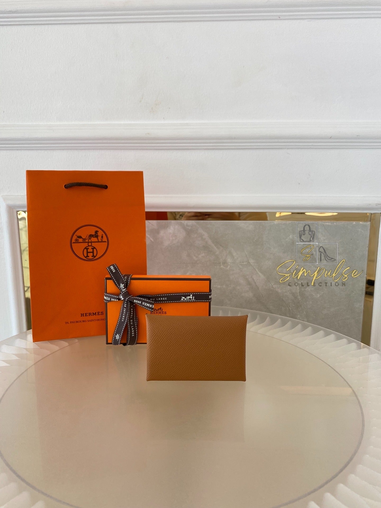 Hermes Calvi Gold Tan
