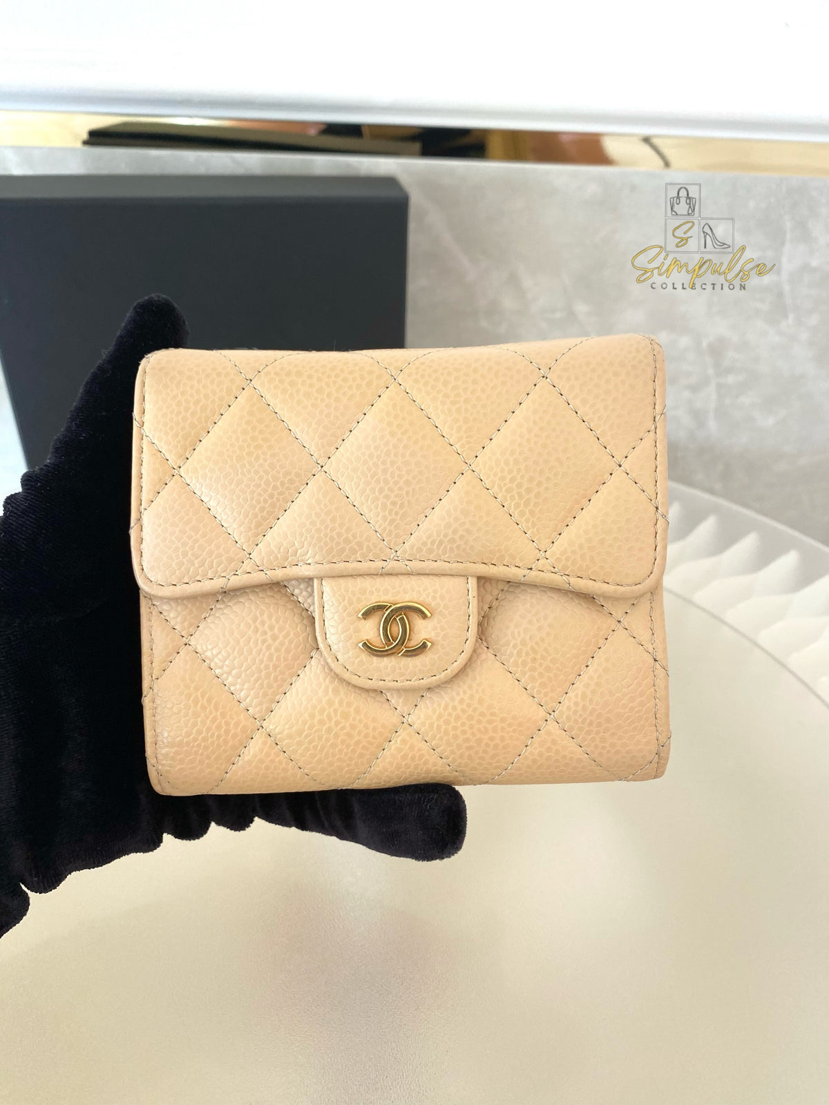 Chanel Trifold Beige Claire