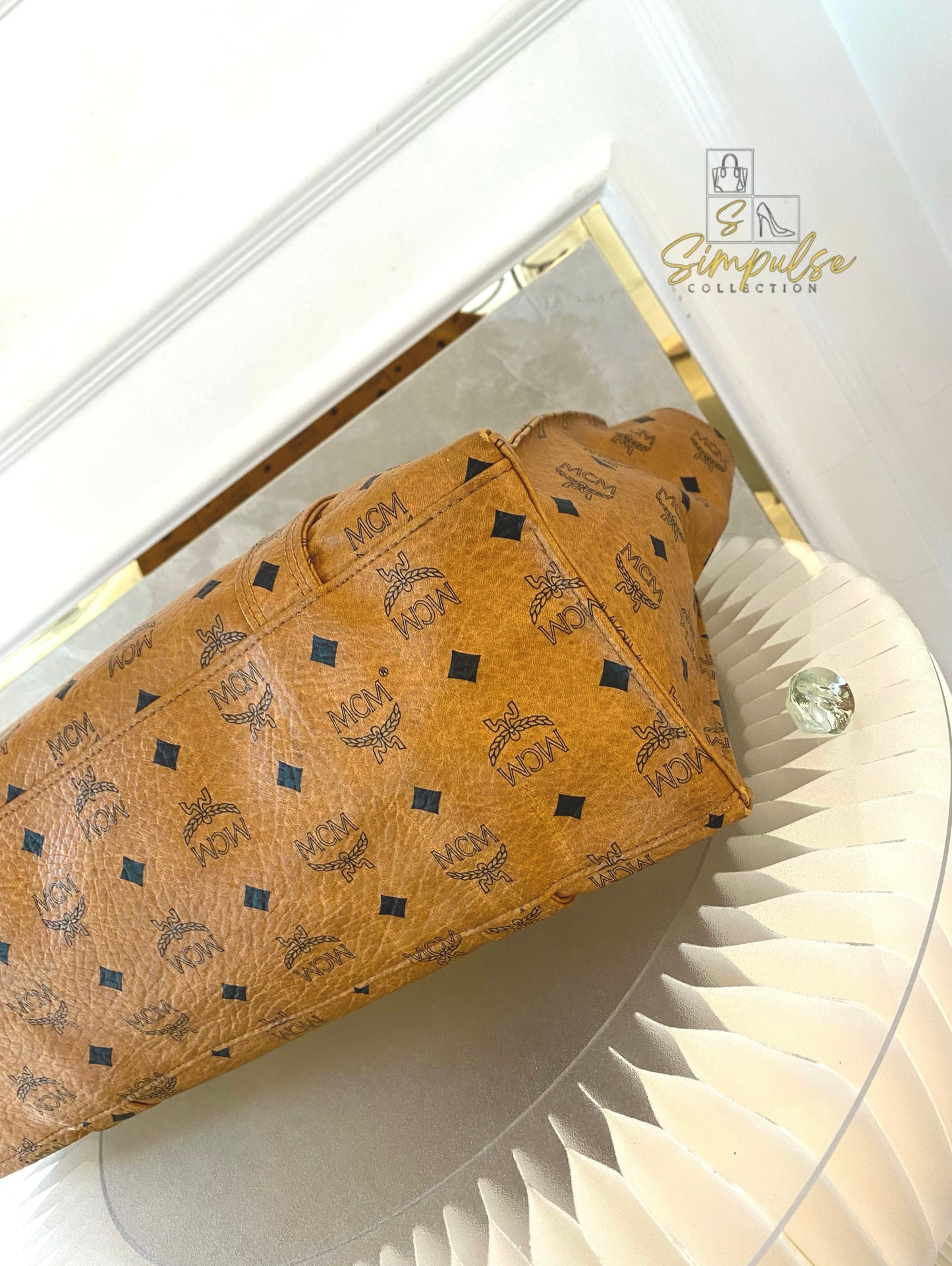 MCM Visetos Monogram Brown Tote Bag