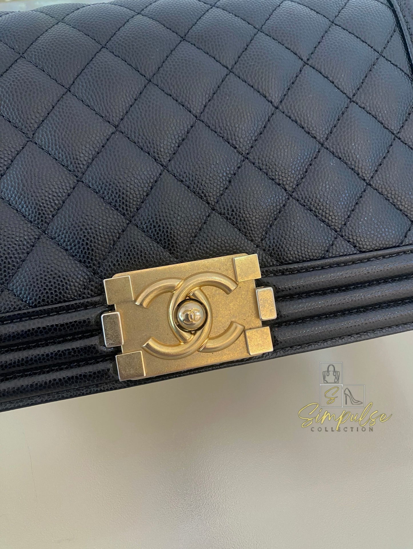 Chanel Leboy Old Medium Caviar Black GHW