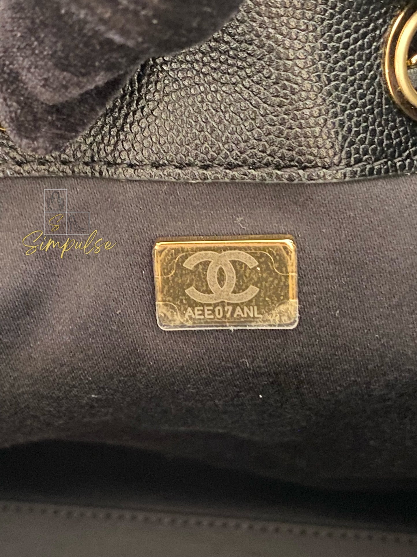 CHANEL C25 SMALL BLACK CAVIAR GHW