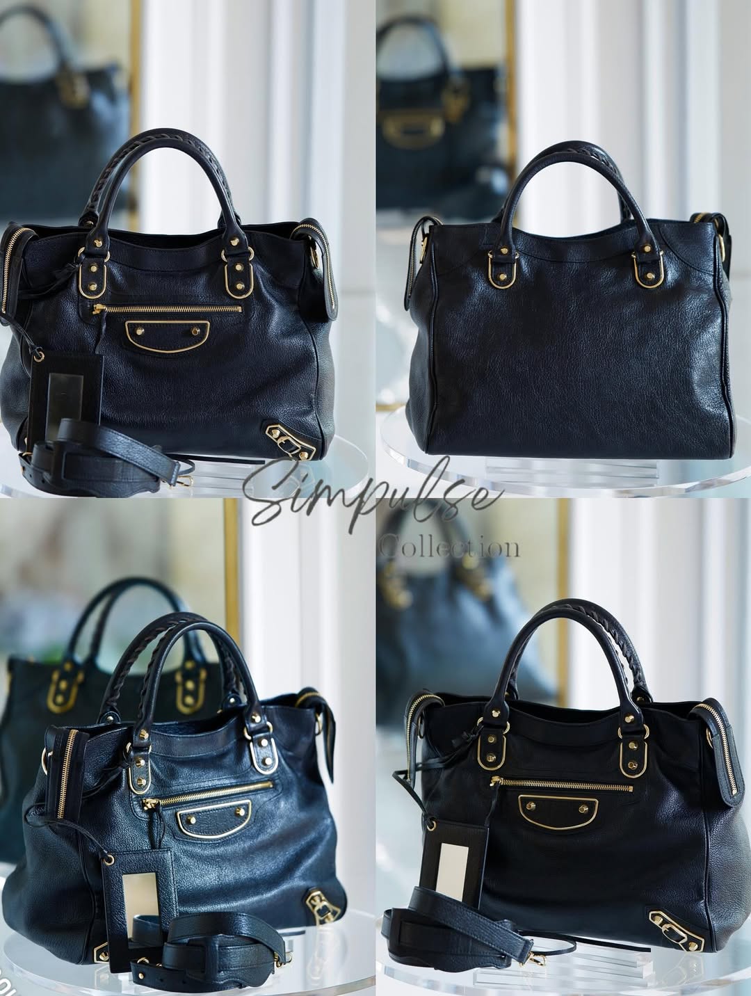 Balenciaga Metallic Edge Velo Black in GHW