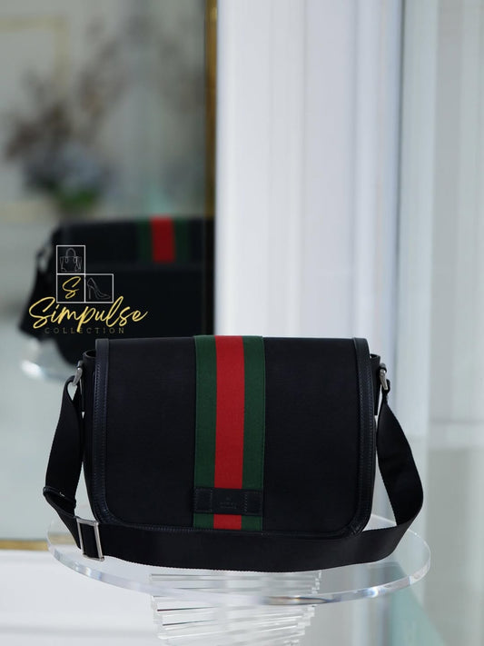 Gucci Techno Canvas Web Flap Messenger Medium