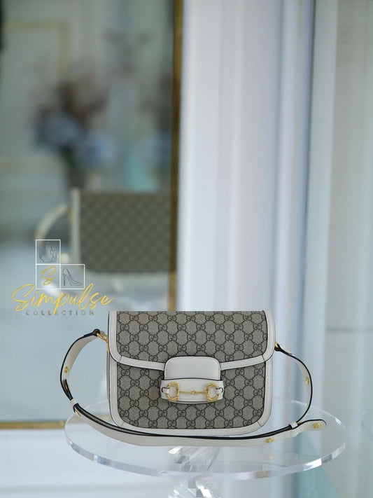 Gg Supreme Horsebit 1955 Bag White