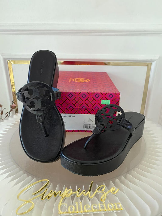 Tory Burch Black Miller Wedge