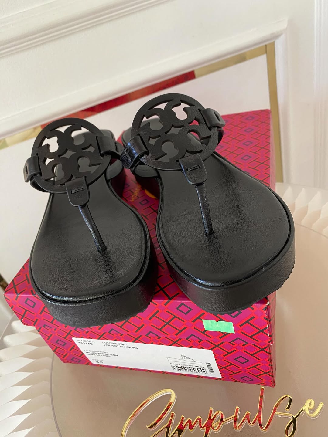 Tory Burch Black Miller Wedge