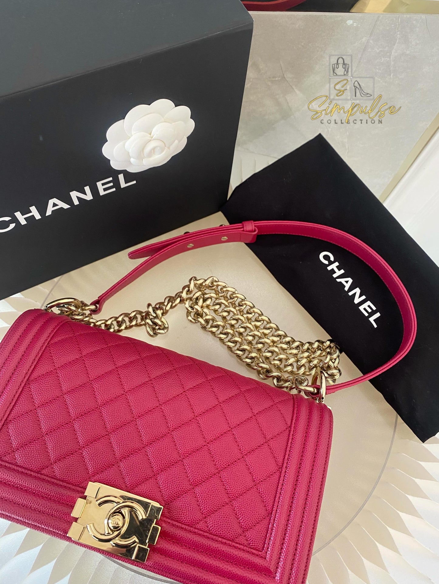 Chanel Leboy Caviar Pink Old Medium GHW