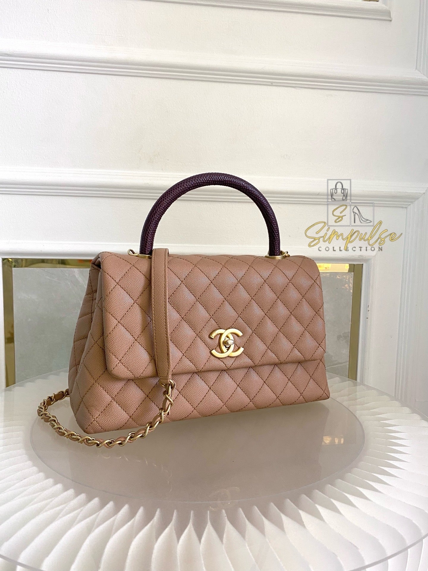 Chanel Coco Lizard Medium Top Handle