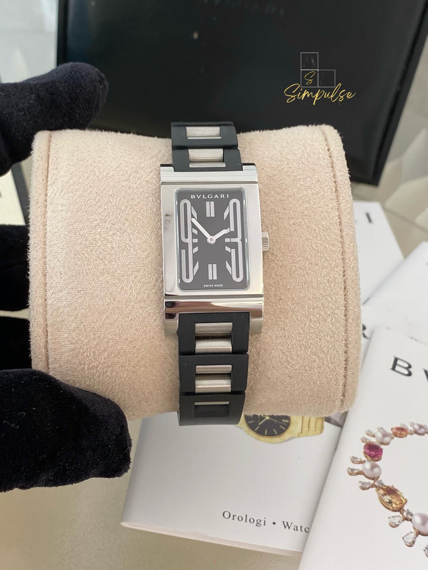 Bvlgari Rettangolo Black Dial