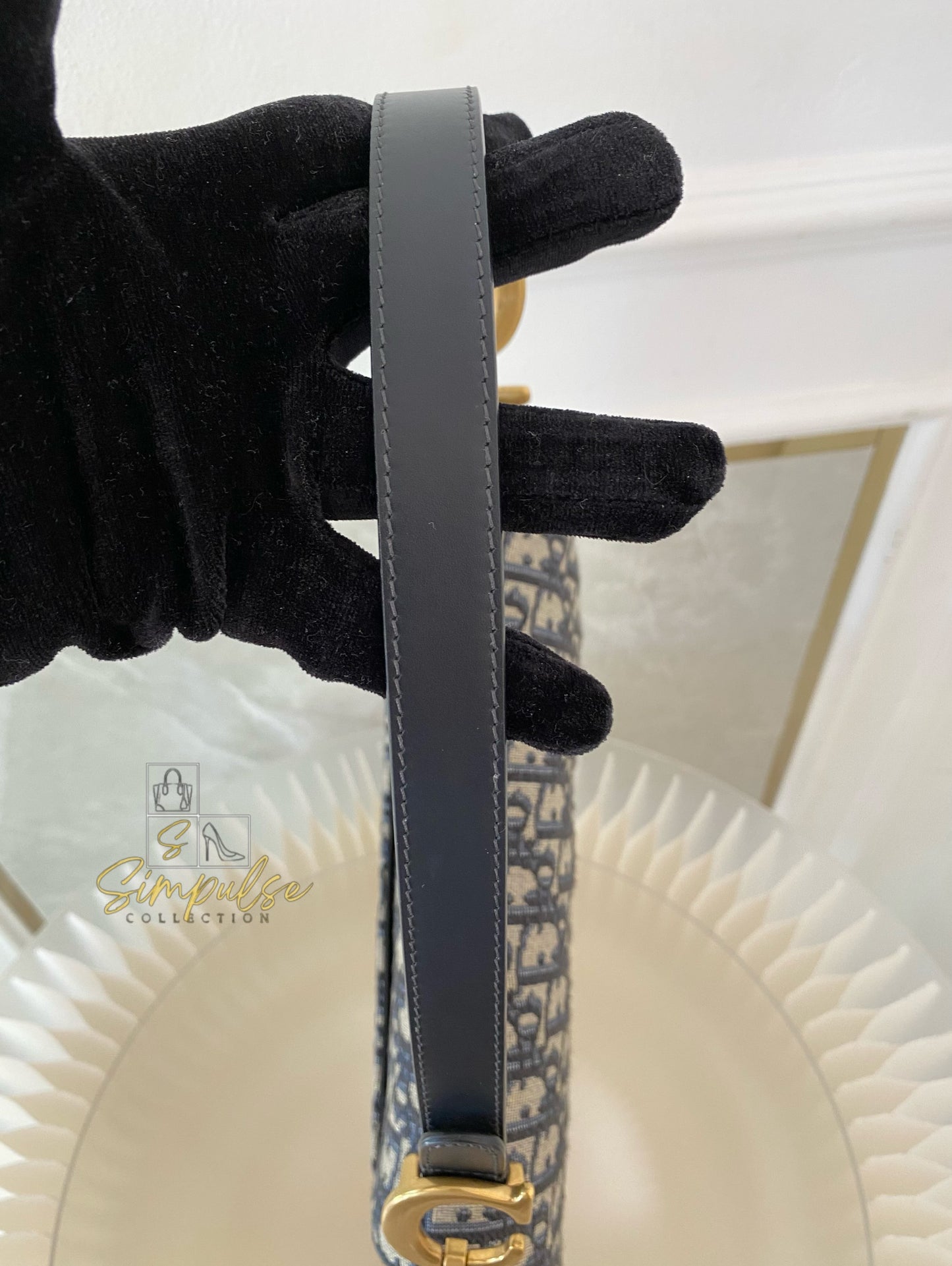 Dior Saddle Medium Blue in GHW