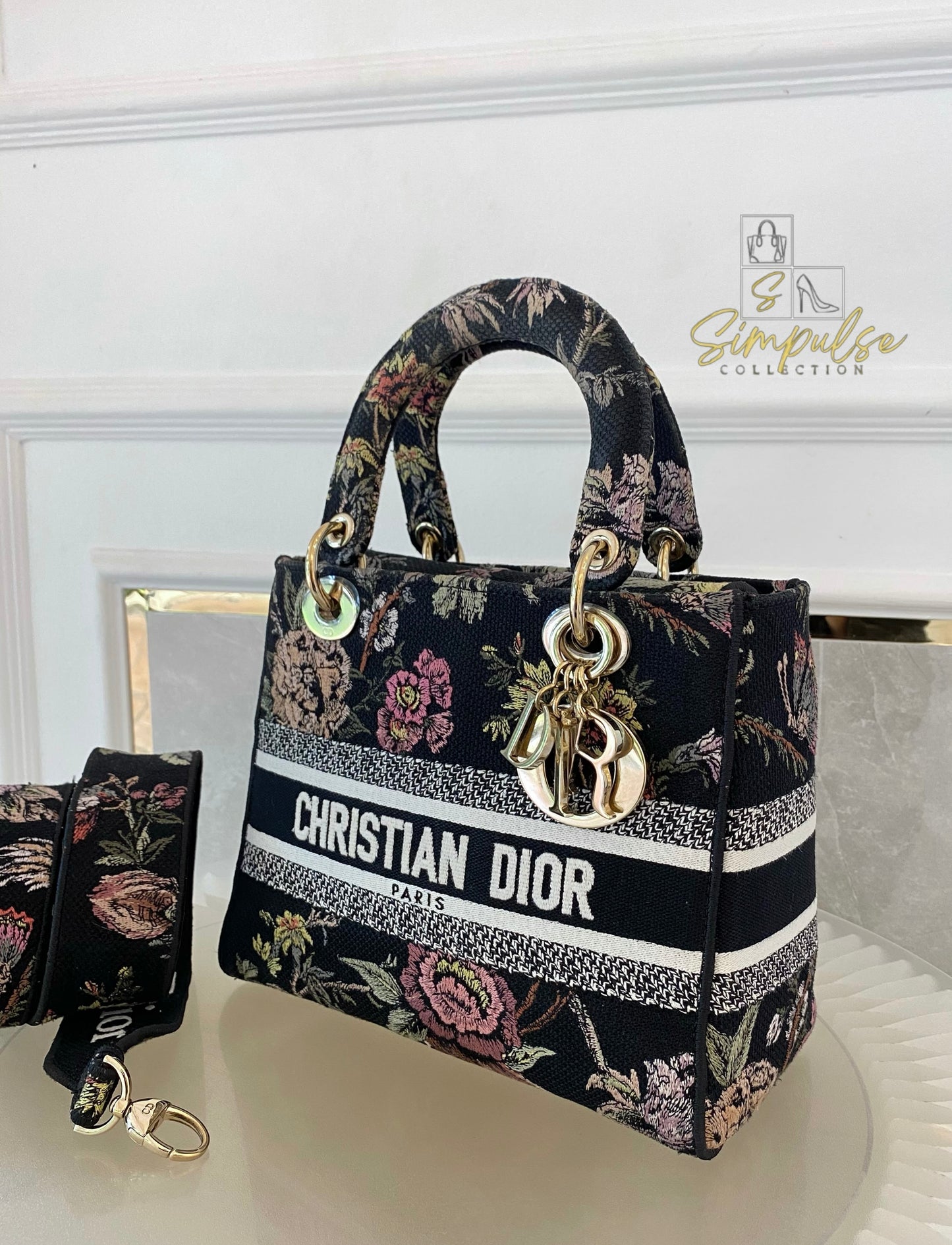 DIOR D-LITE OBLIQUE MEDIUM BLACK