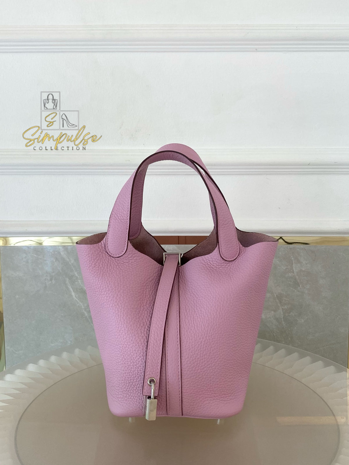 HERMES PICOTIN 18 MAUVE SYLVESTRE CLEMENCE PALLADIUM HARDWARE