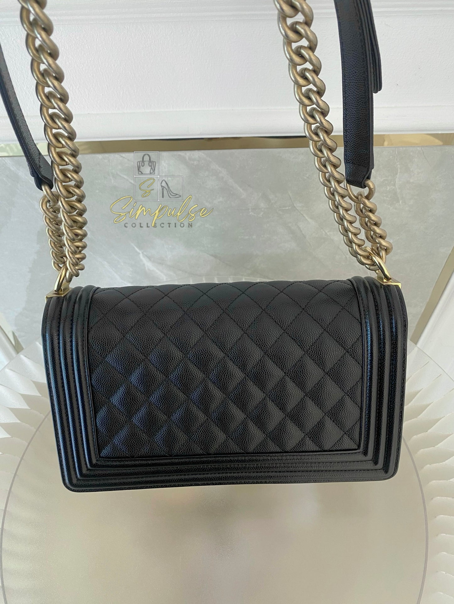 Chanel Leboy Old Medium Caviar Black GHW