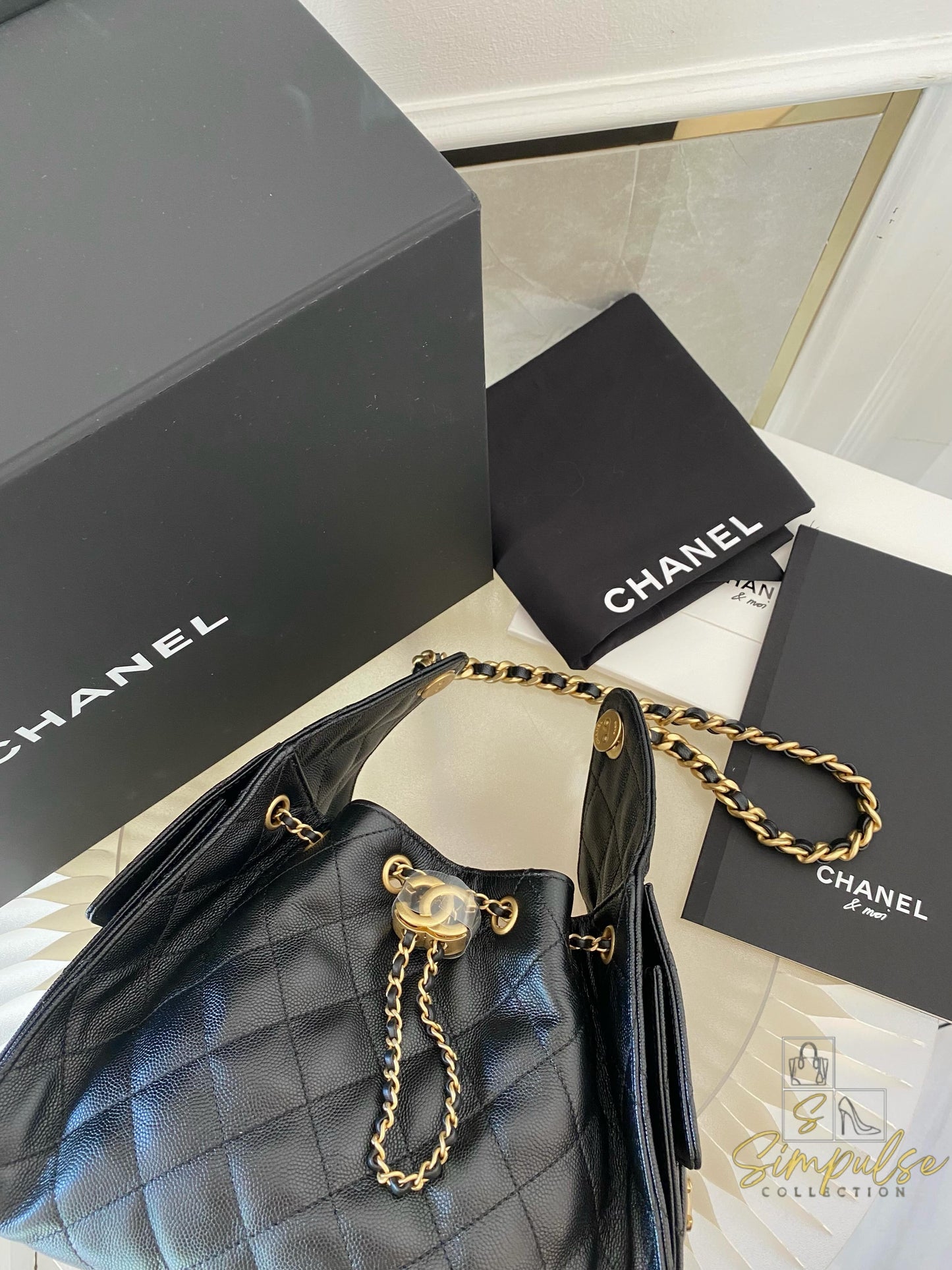 Chanel C25 Small Caviar Black GHW