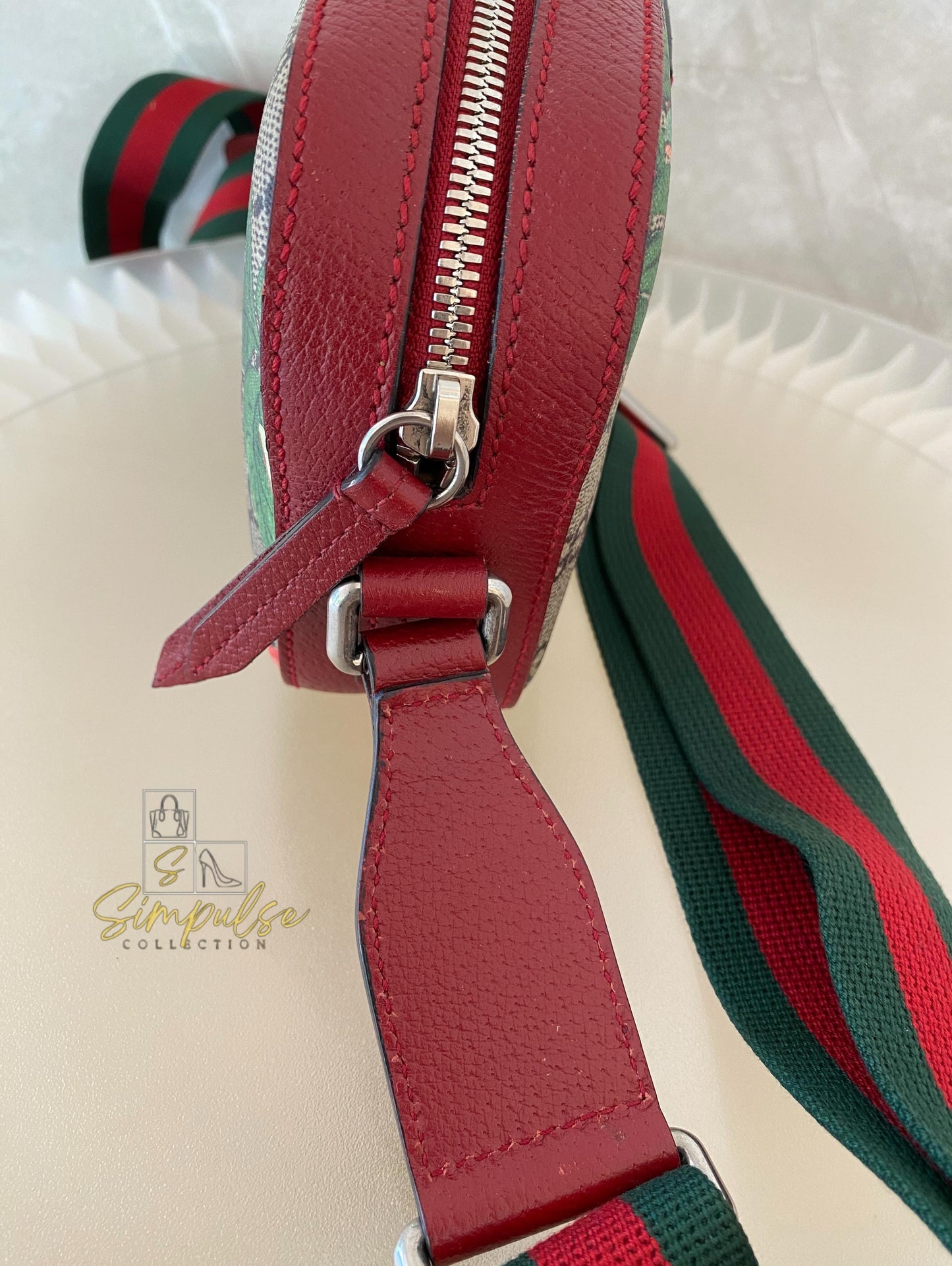 Gucci GG Supreme Monogram Tian Web Small Camera Bag