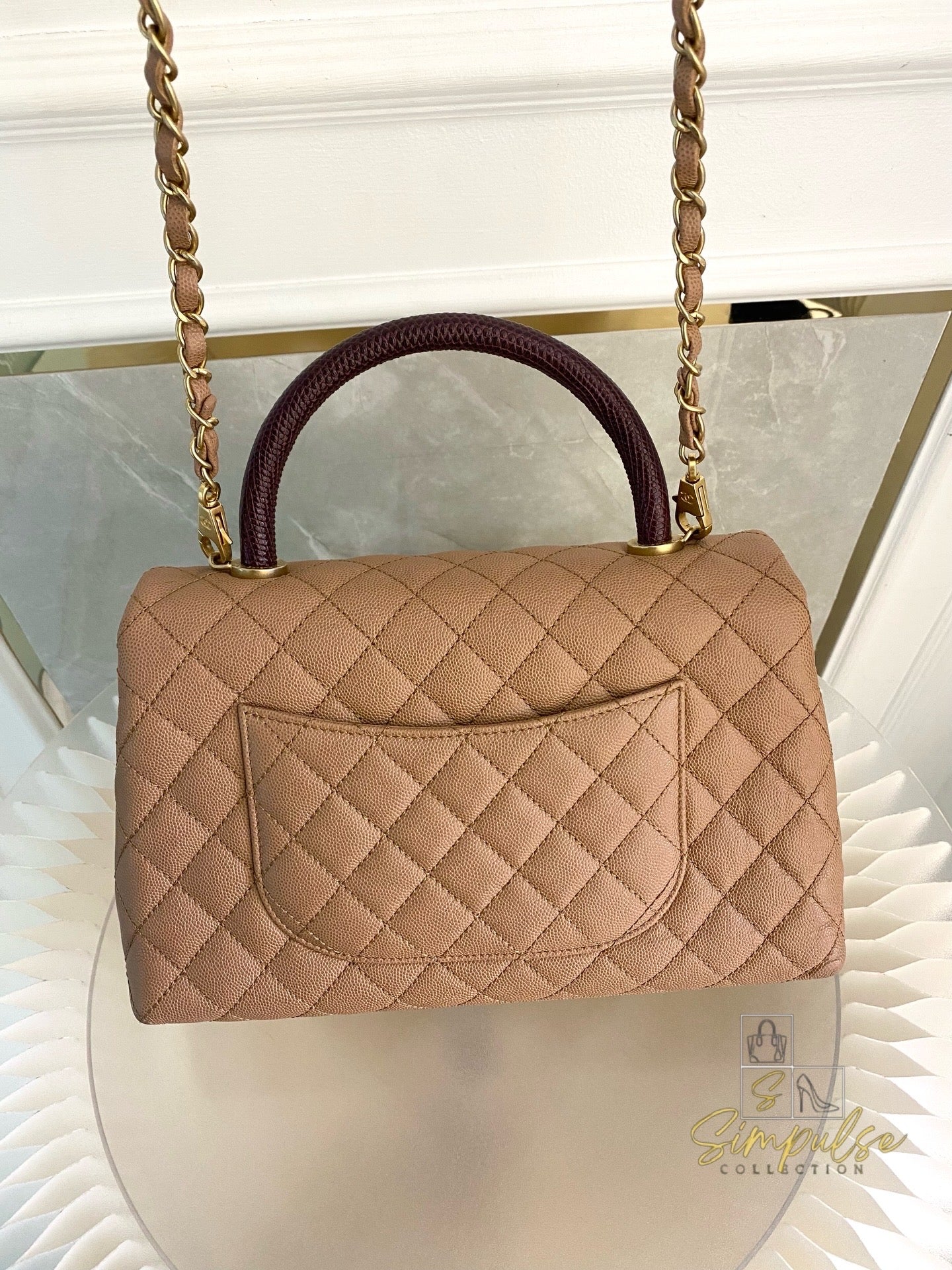 Chanel Coco Lizard Medium Top Handle