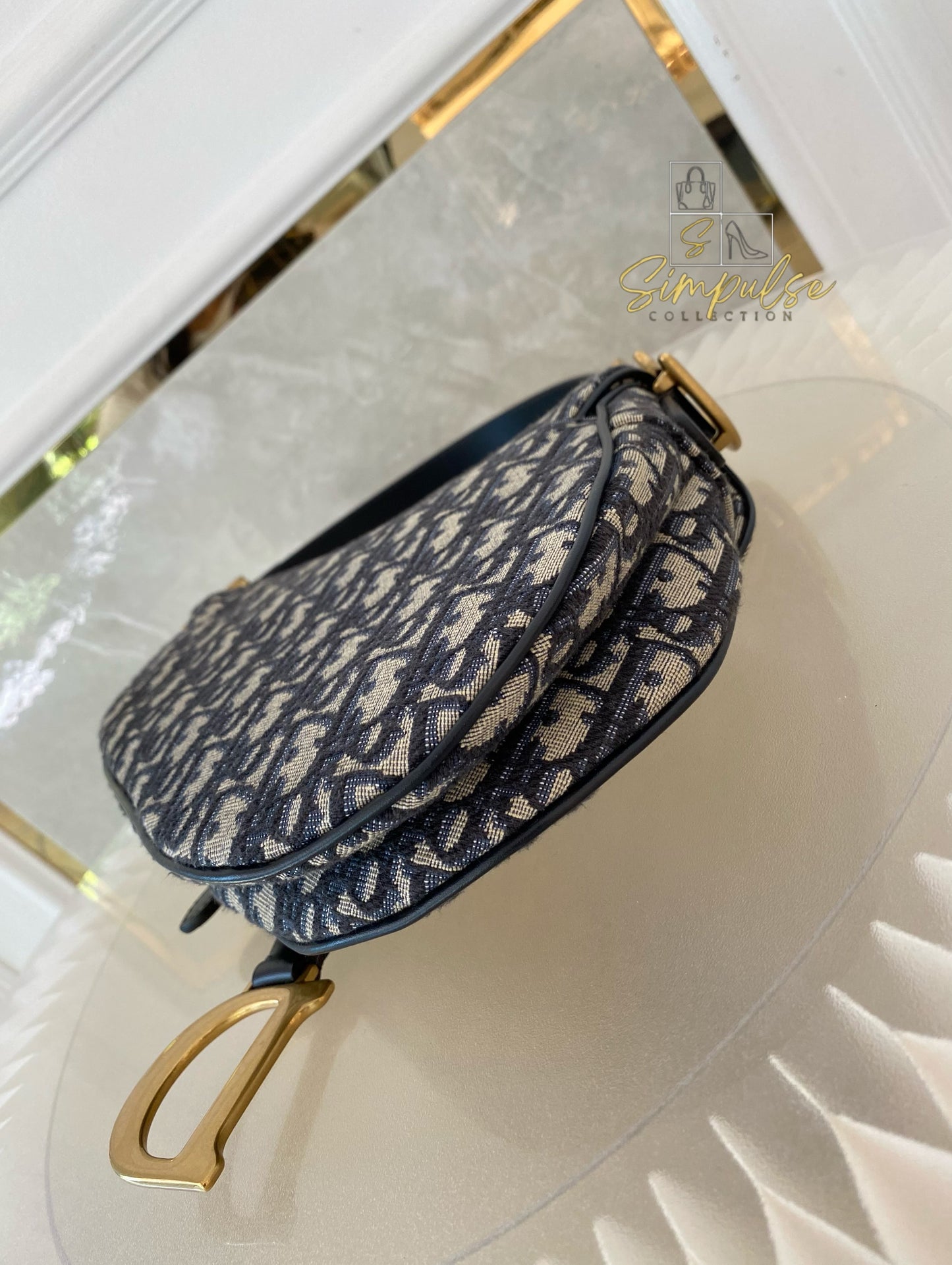 Dior Saddle Medium Blue in GHW