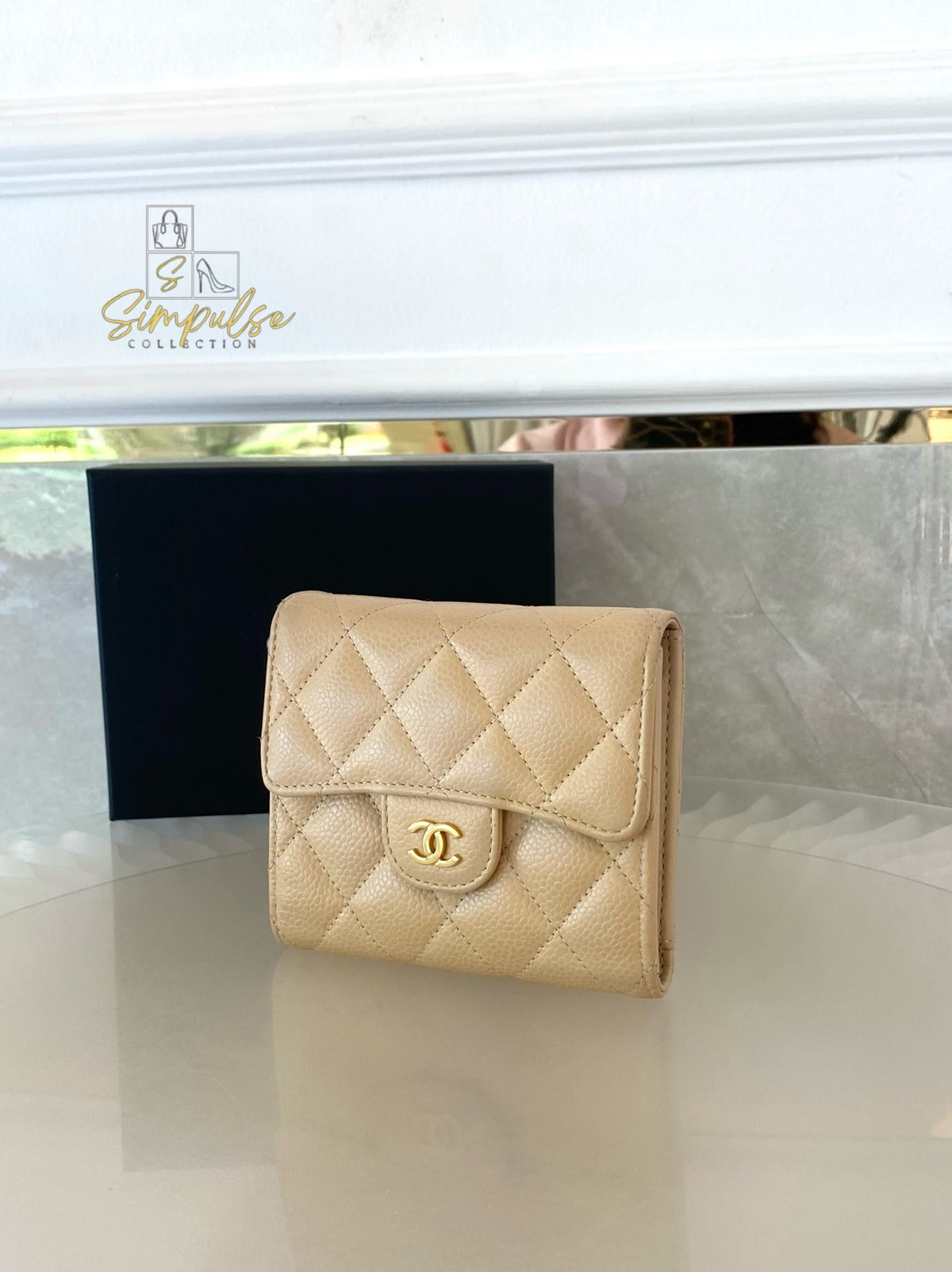 Chanel Trifold Beige Claire