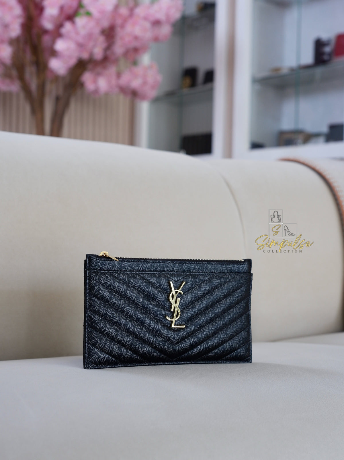 Yves Saint Laurent Cassandre Matelasse Monogram Bill Pouch