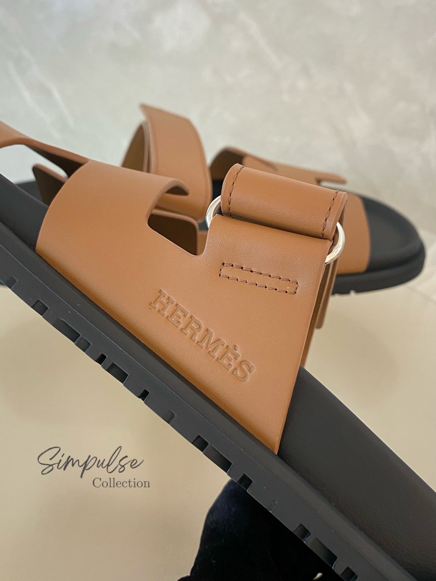 HERMES CHYPRE TAN SANDAL