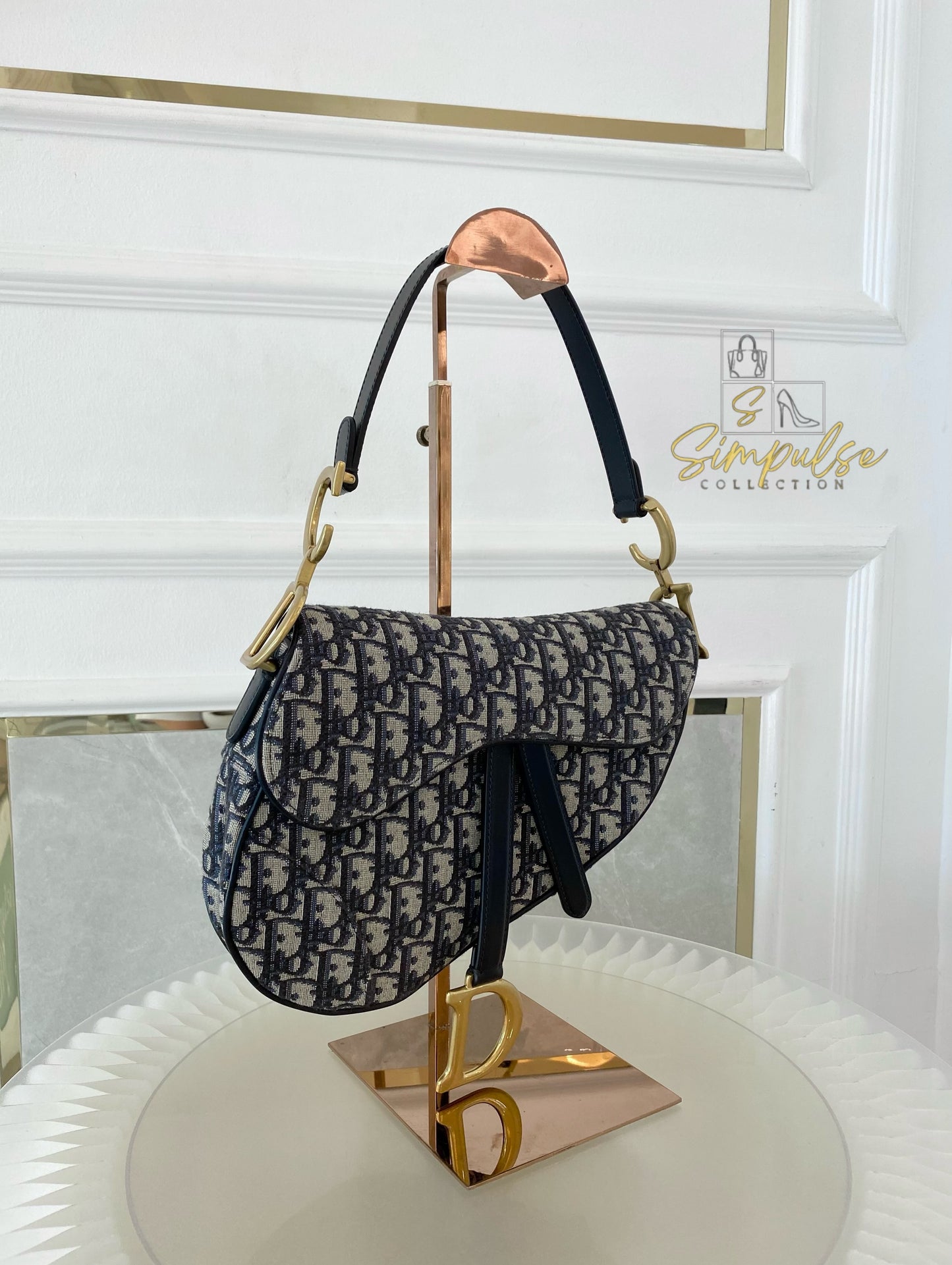 Dior Saddle Medium Blue in GHW