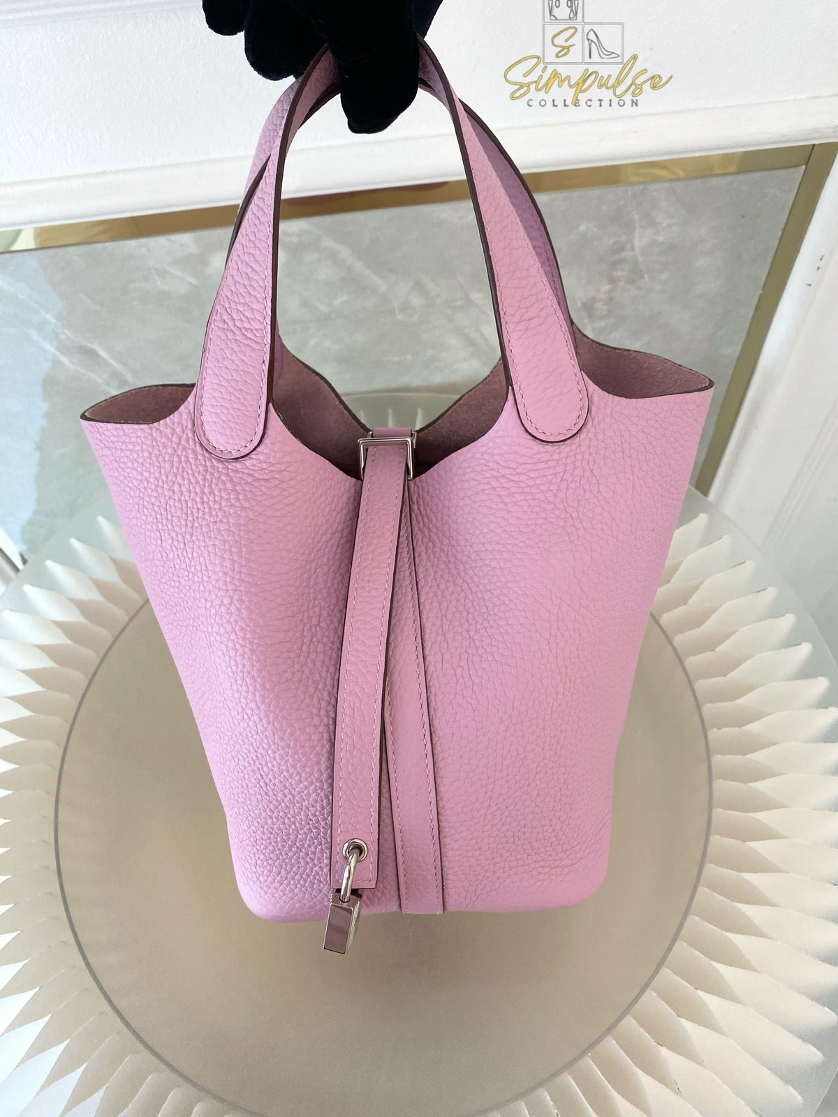 HERMES PICOTIN 18 MAUVE SYLVESTRE CLEMENCE PALLADIUM HARDWARE