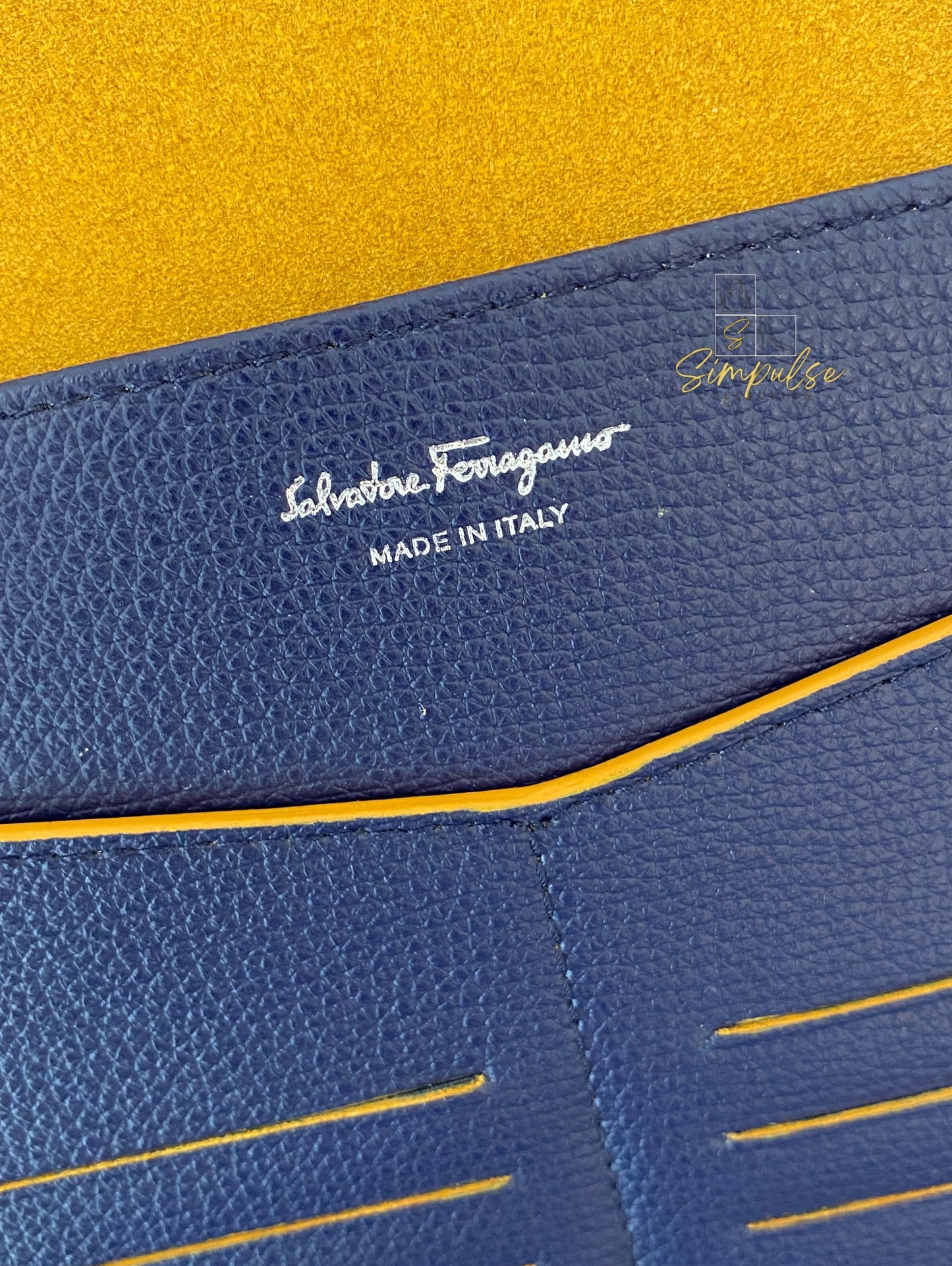 Salvatore Ferragamo Navy Blue Envelope