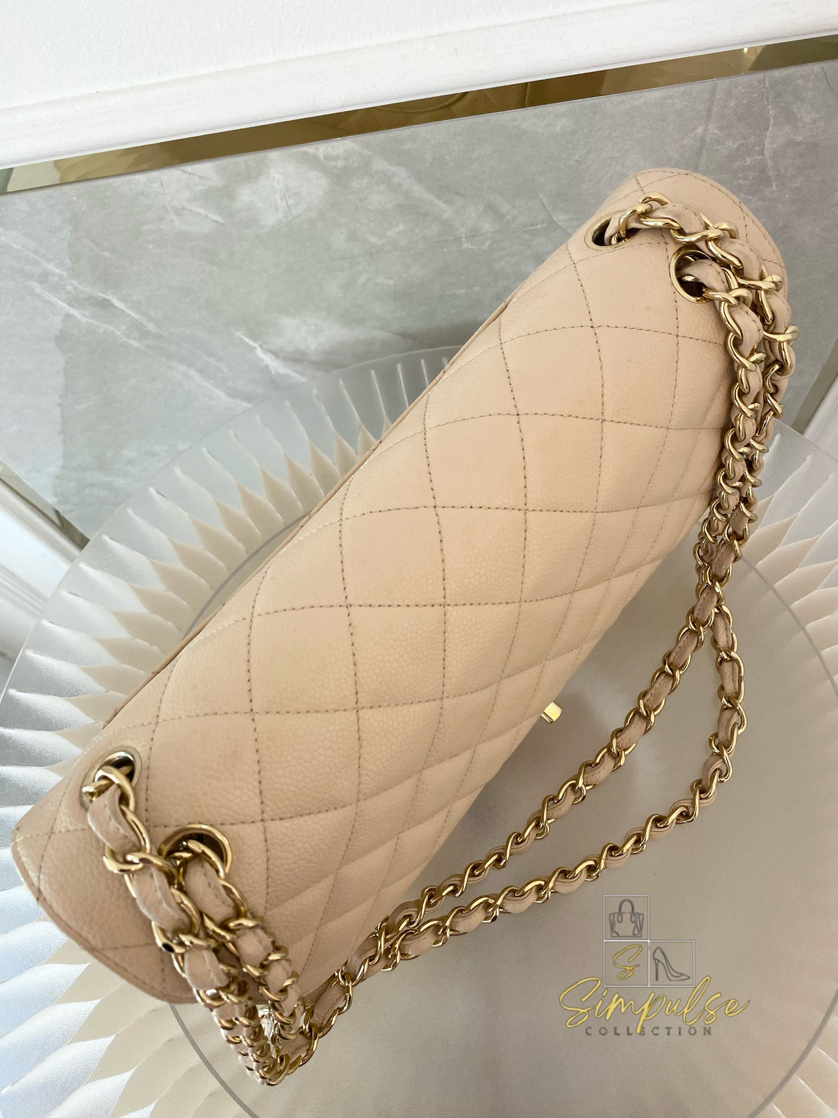 CHANEL JUMBO DOUBLE FLAP BEIGE CAVIAR