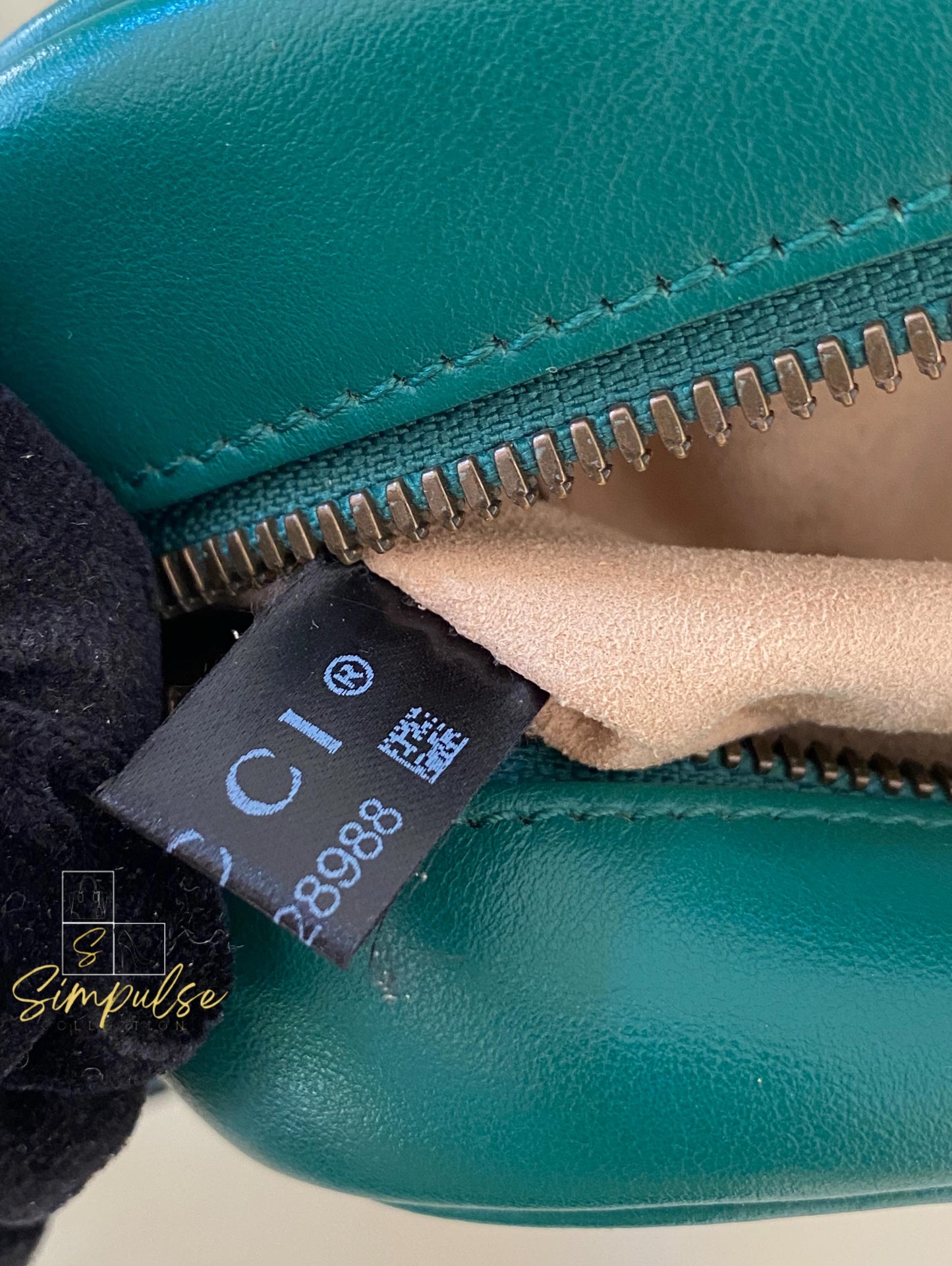 Gucci Marmont Calfskin Matelasse Small Gg Green