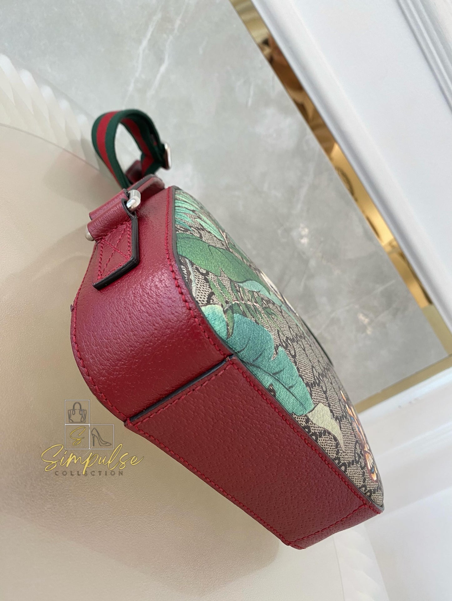 Gucci GG Supreme Monogram Tian Web Small Camera Bag
