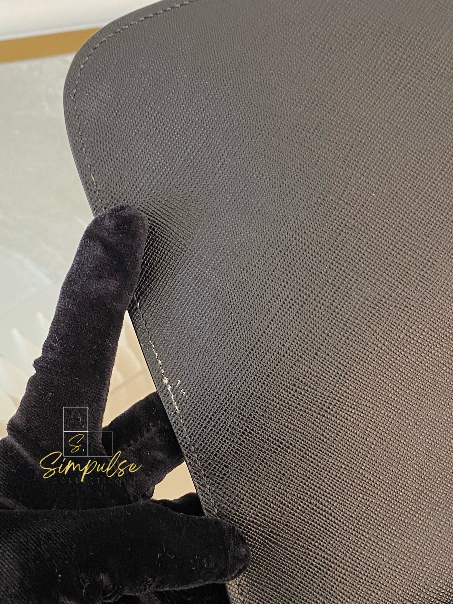 PRADA BLACK DAINO FLAP CROSSBODY BAG