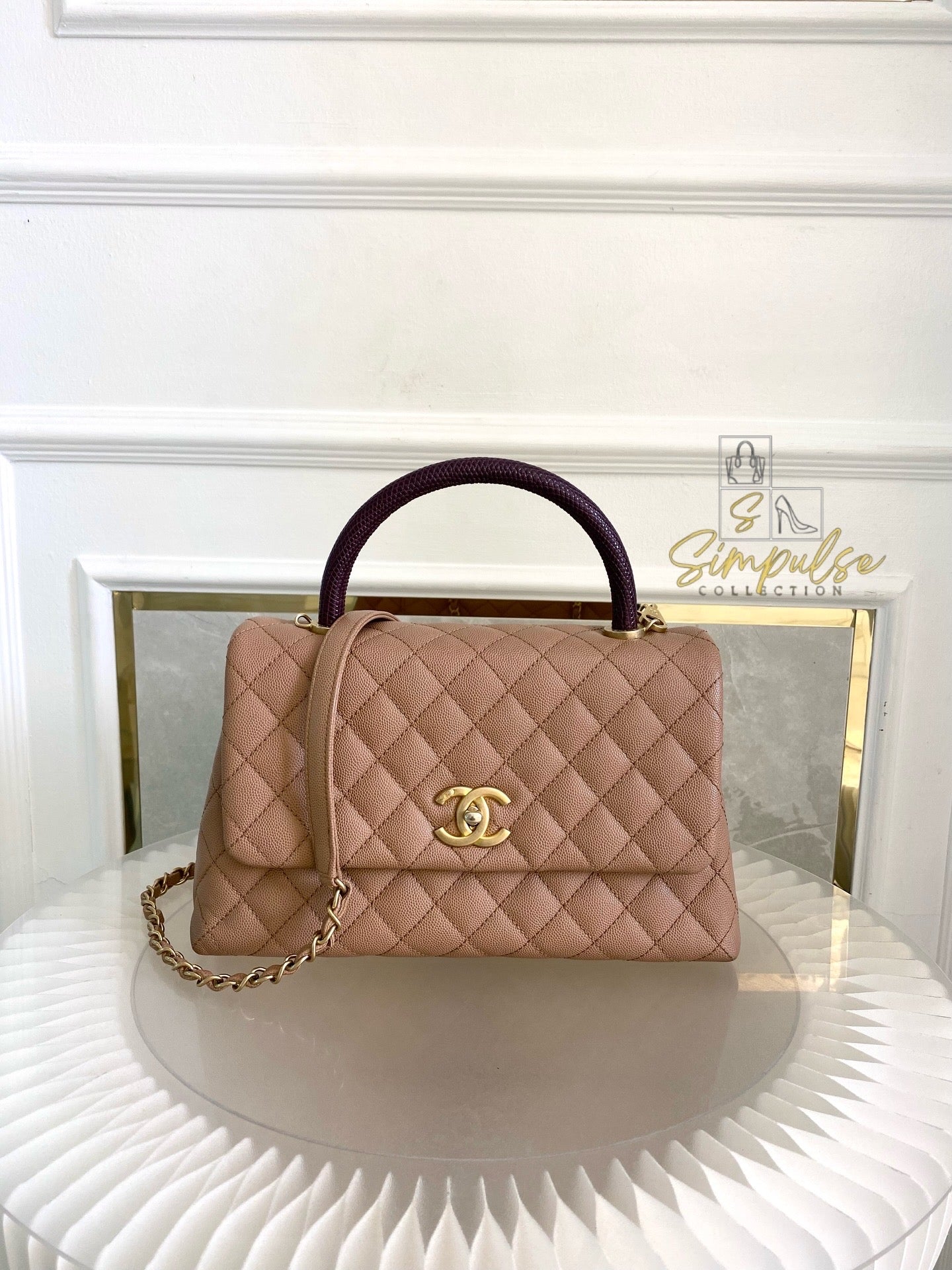 Chanel Coco Lizard Medium Top Handle