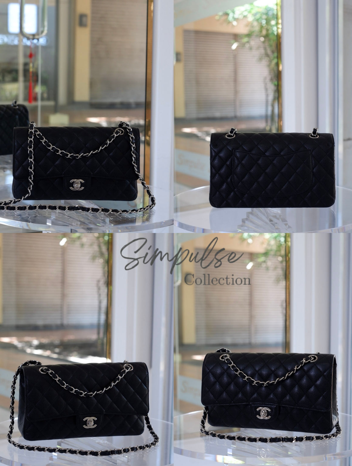 CHANEL DOUBLE FLAP BLACK MEDIUM CAVIAR SHW