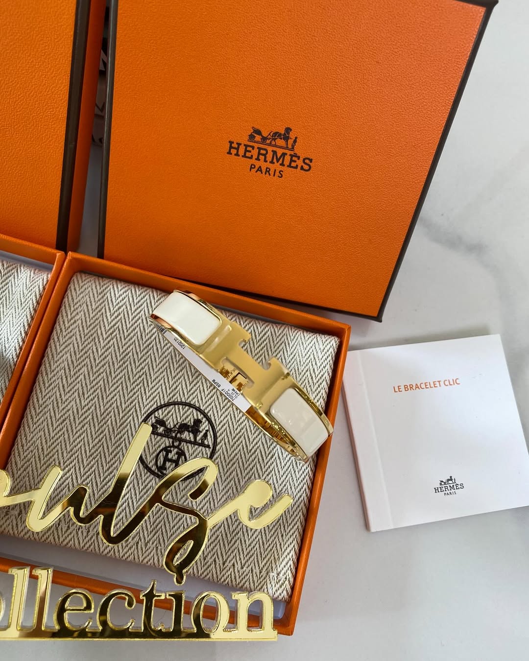Hermes Clic clac White 85 PM