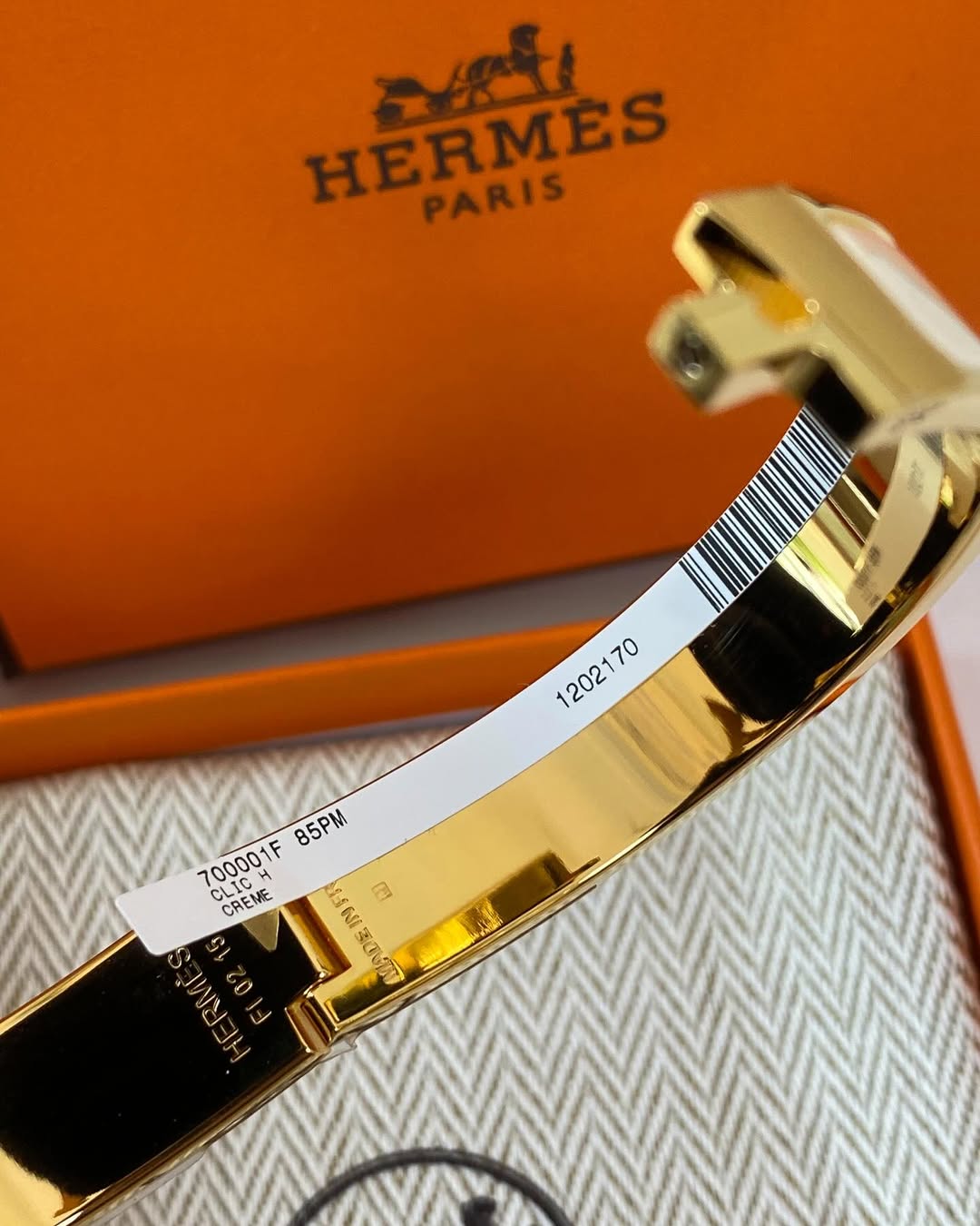 Hermes Clic clac White 85 PM