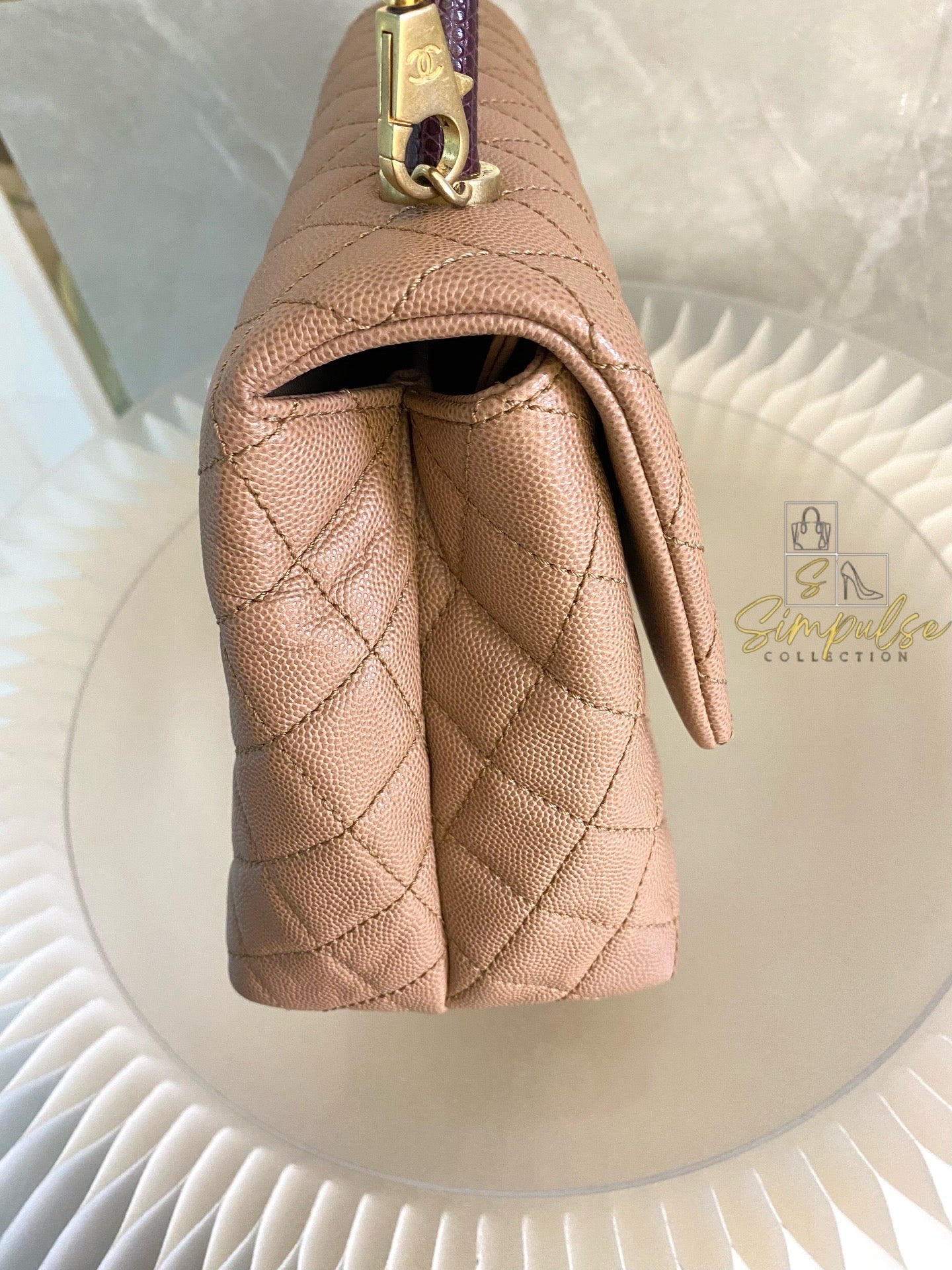 Chanel Coco Lizard Medium Top Handle