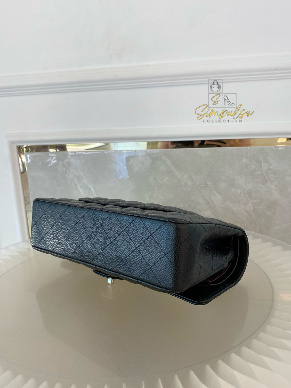 CHANEL DOUBLE FLAP BLACK MEDIUM CAVIAR SHW
