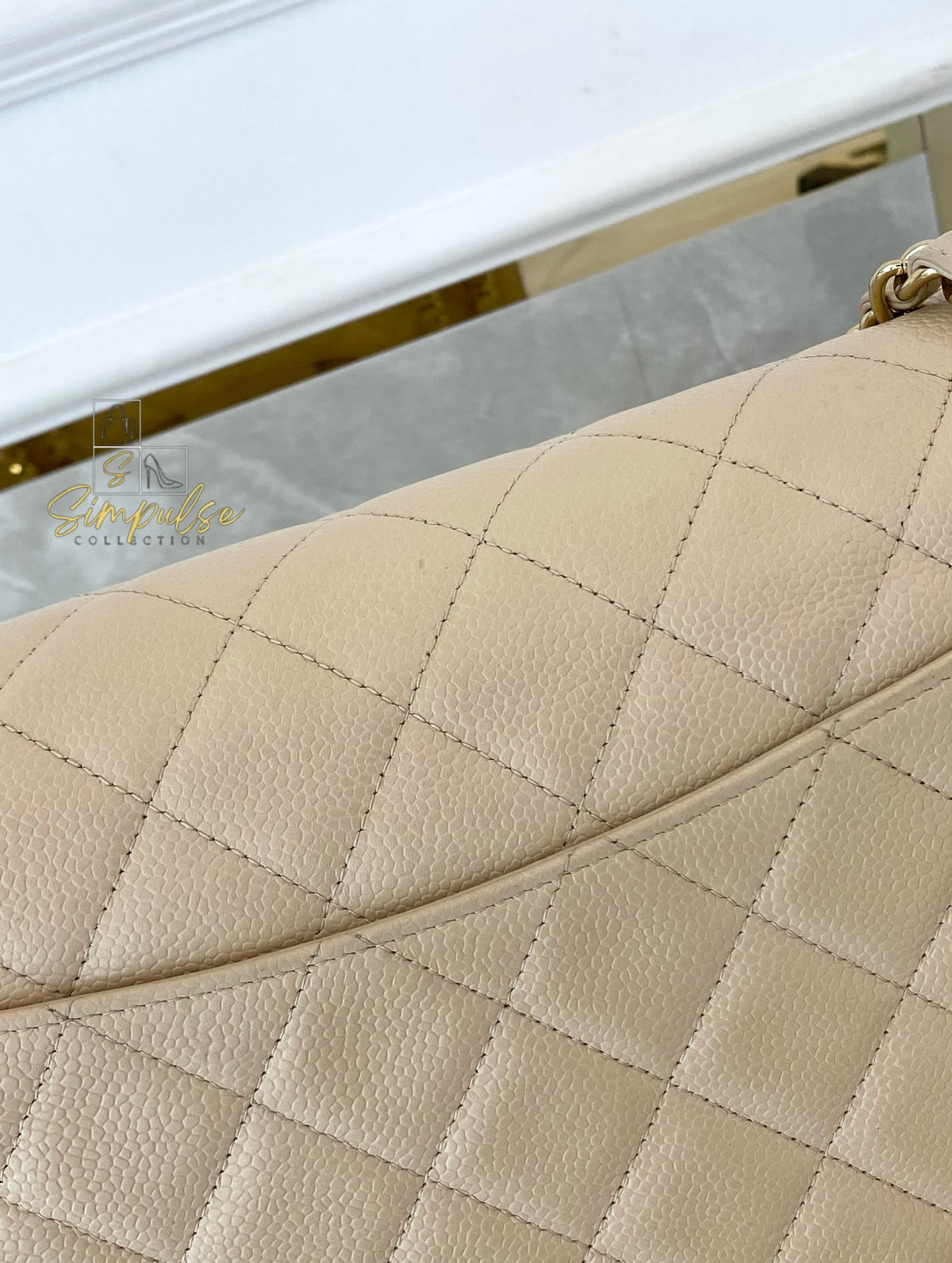 CHANEL JUMBO DOUBLE FLAP BEIGE CAVIAR