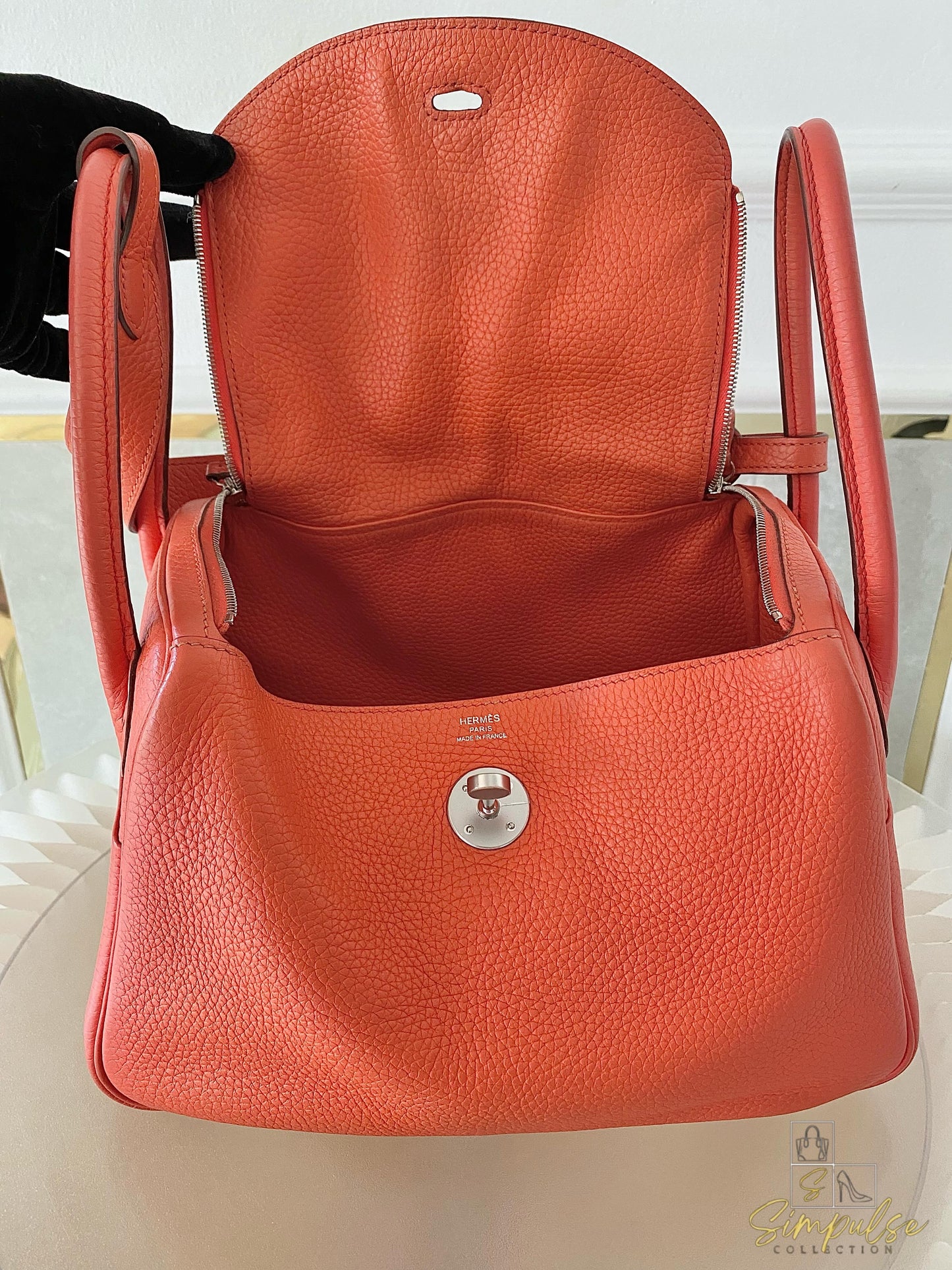 Hermes Lindy 26 in Rose Jaipur PHW