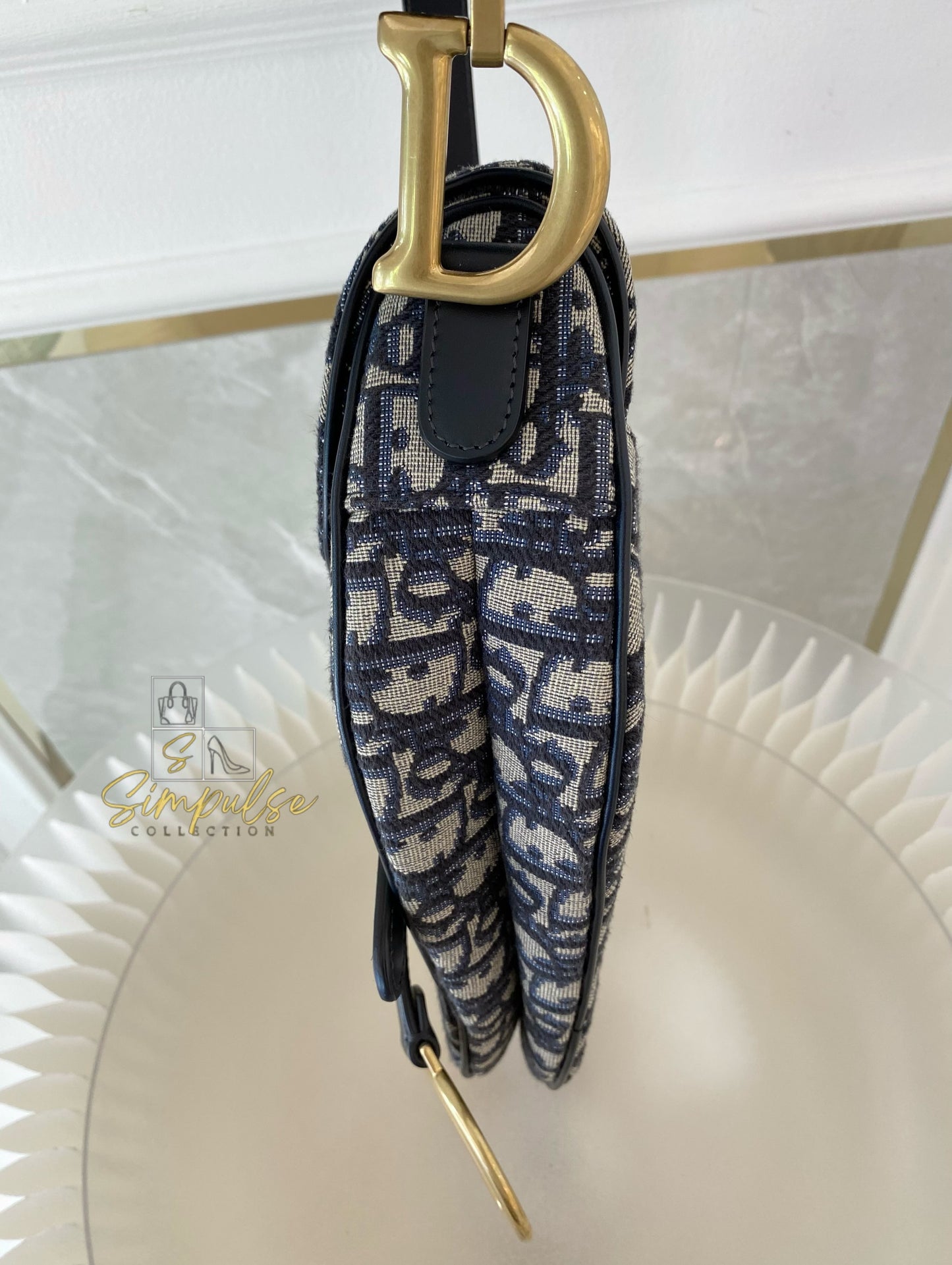 Dior Saddle Medium Blue in GHW