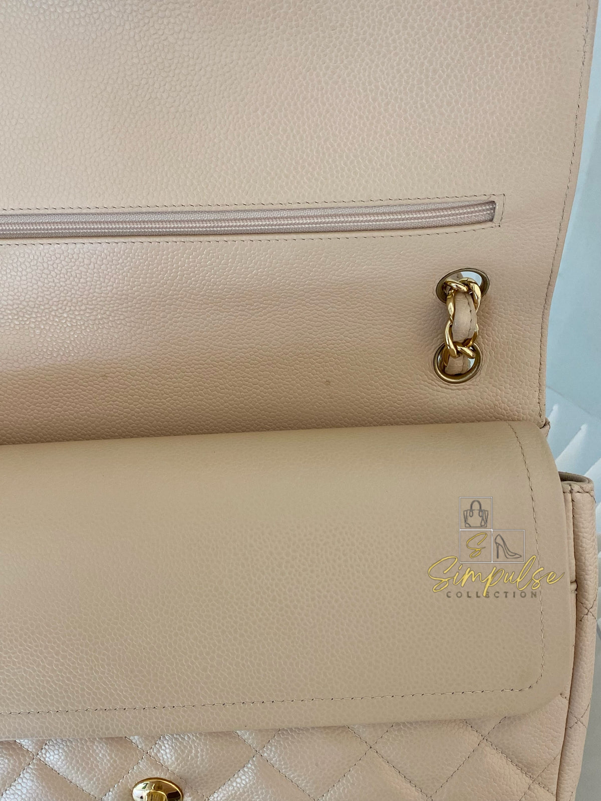 CHANEL JUMBO DOUBLE FLAP BEIGE CAVIAR