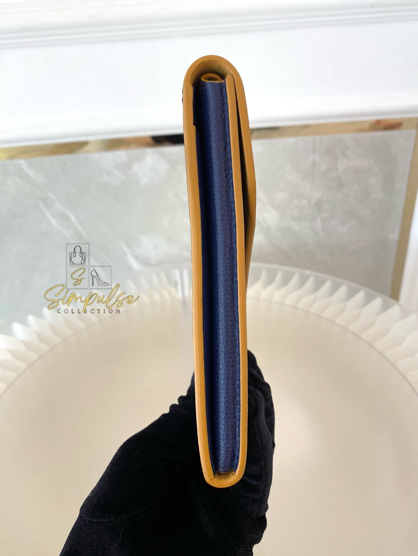 Salvatore Ferragamo Navy Blue Envelope