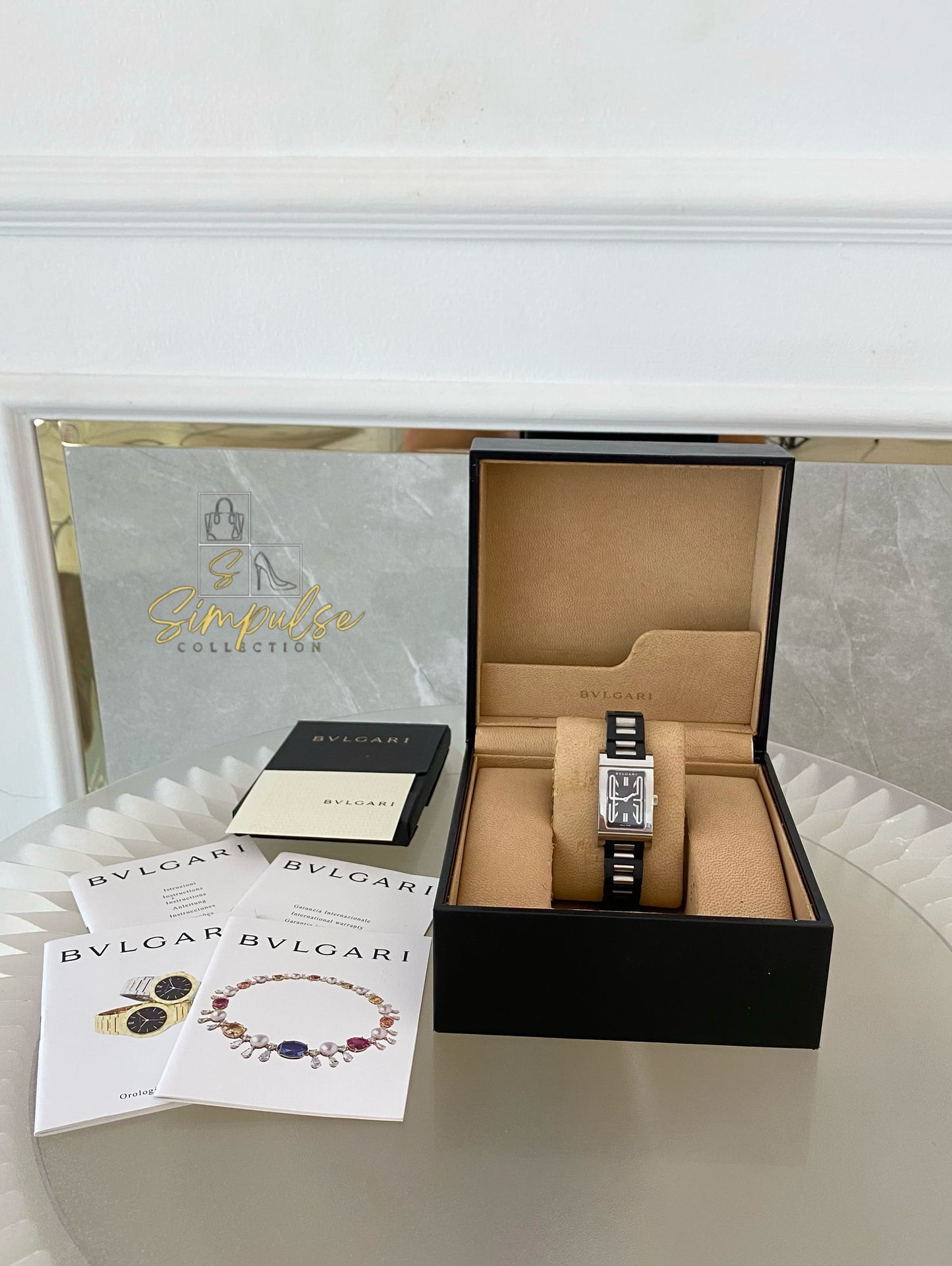 Bvlgari Rettangolo Black Dial
