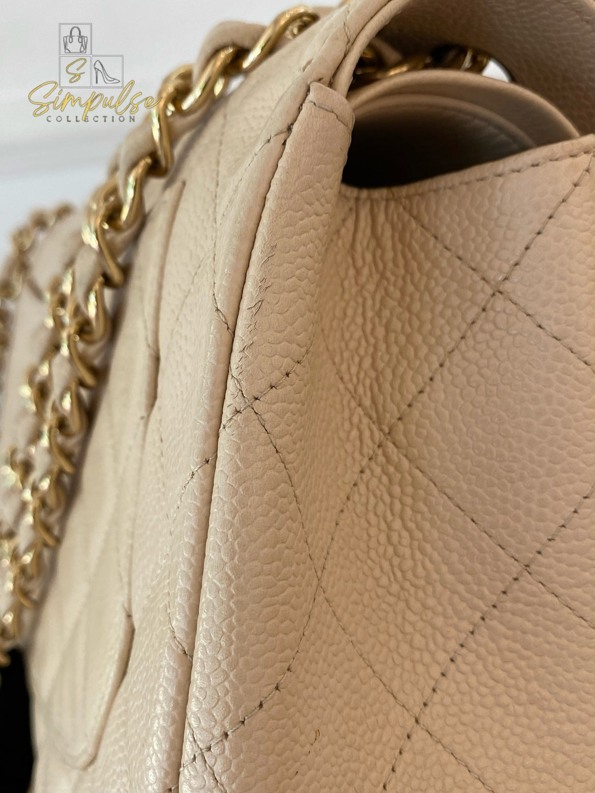 CHANEL JUMBO DOUBLE FLAP BEIGE CAVIAR