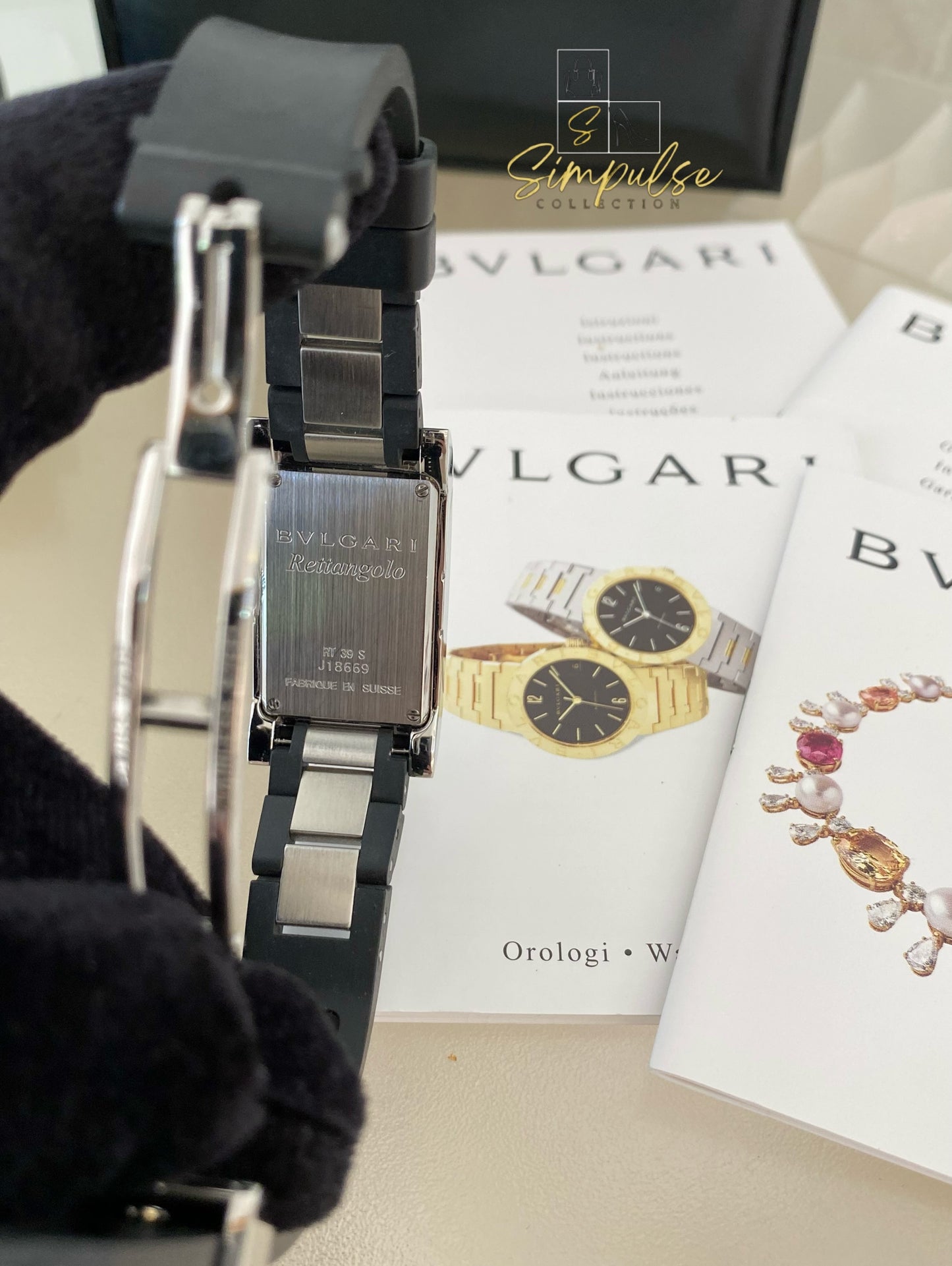 Bvlgari Rettangolo Black Dial