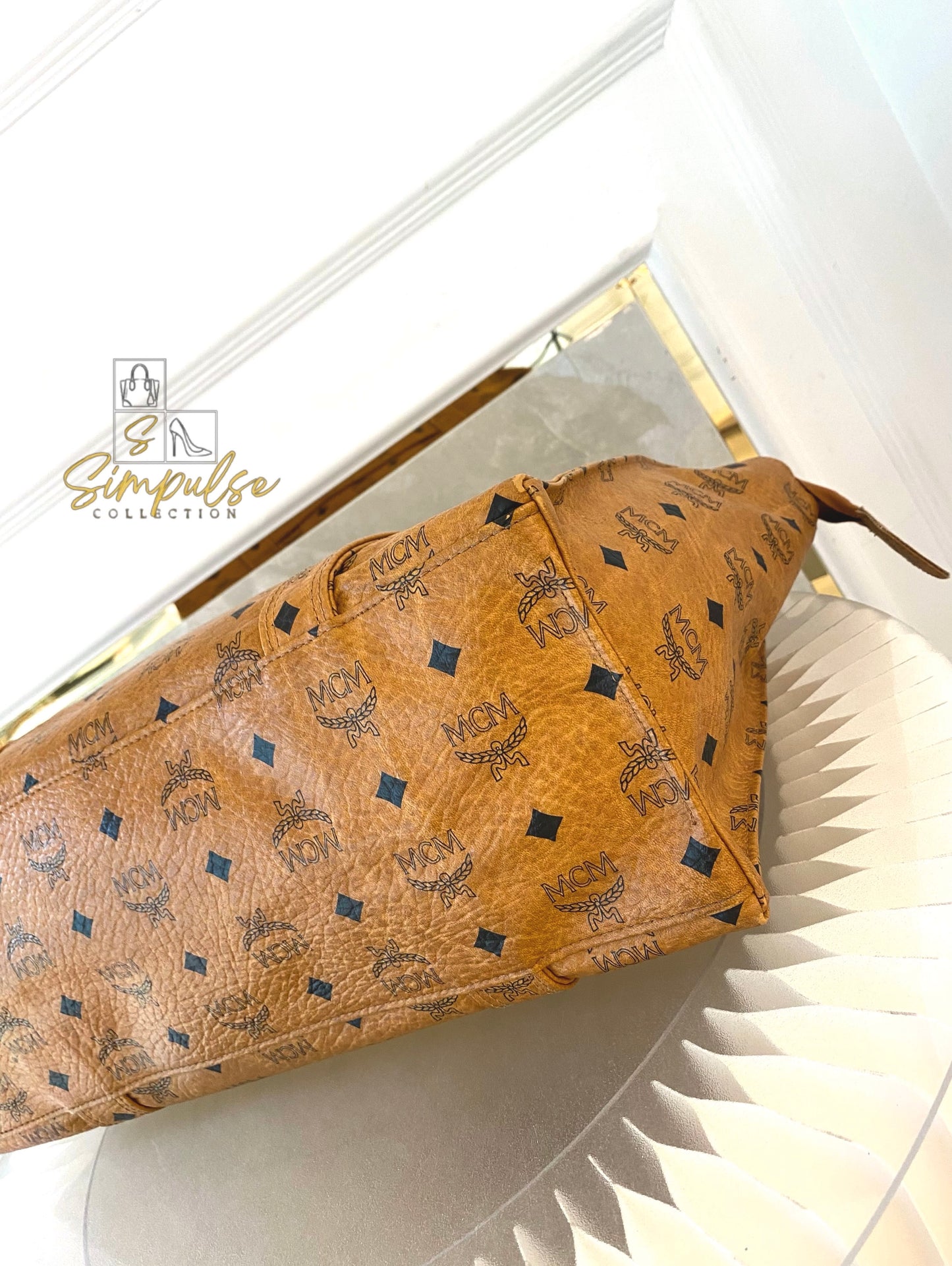 MCM Visetos Monogram Brown Tote Bag