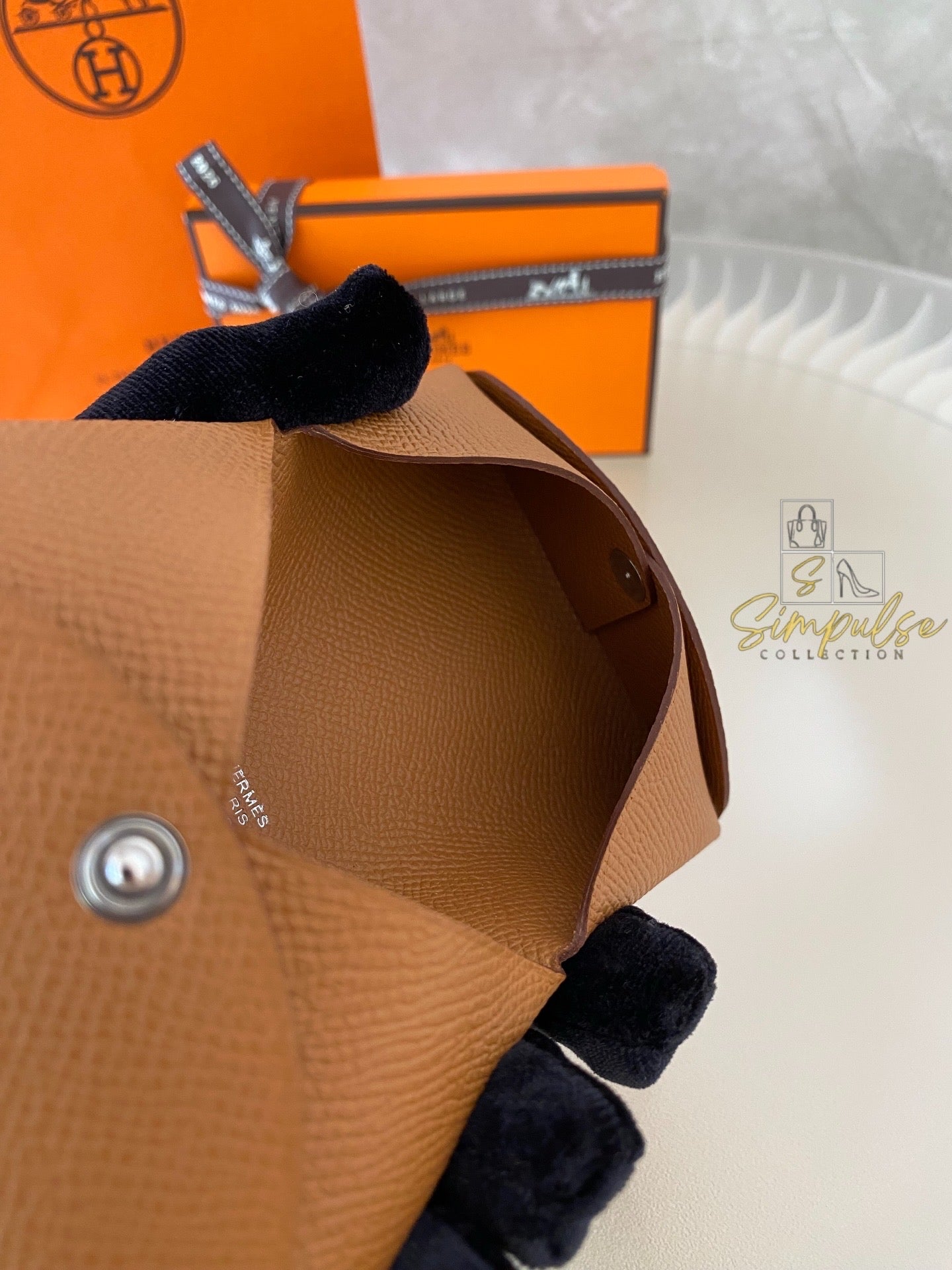 Hermes Calvi Gold Tan